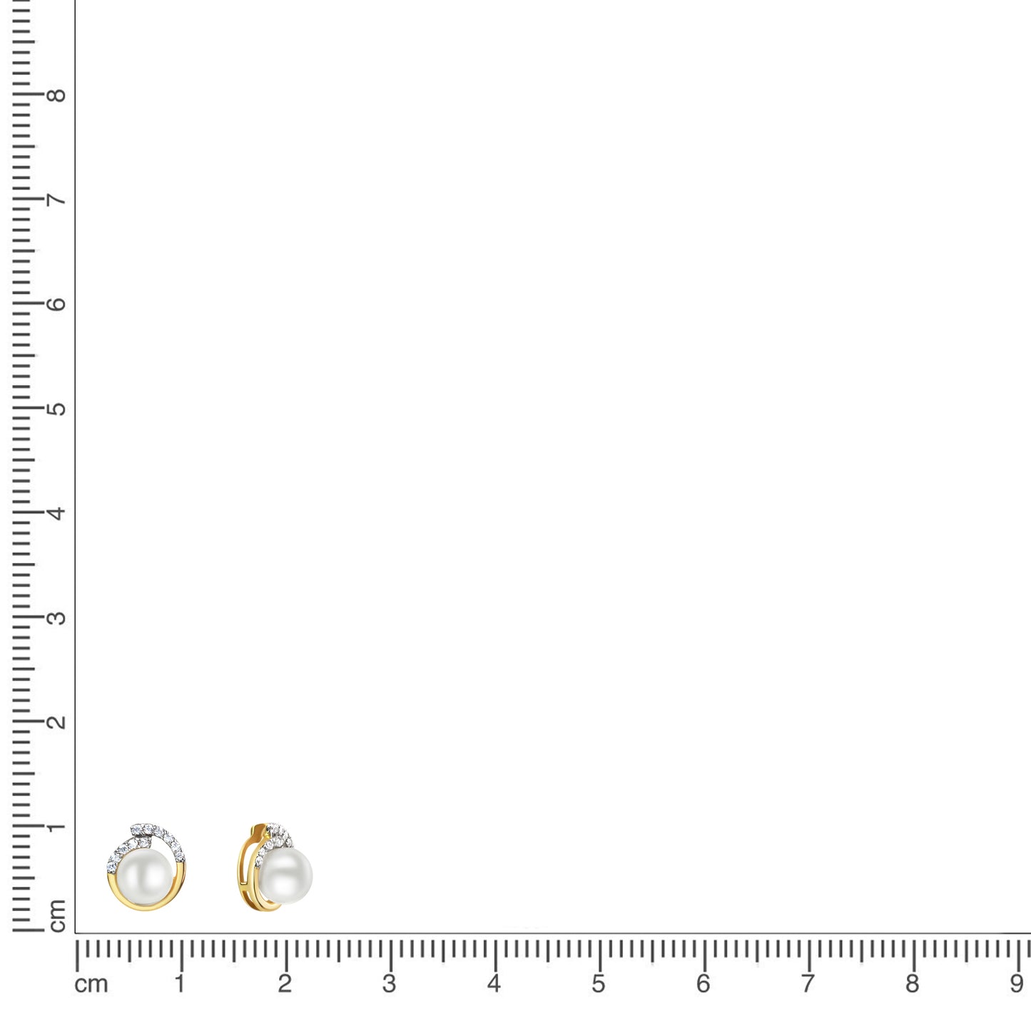 Anhänger 375/- Gold rhodiniert (teil) 1,1cm Zirkonia