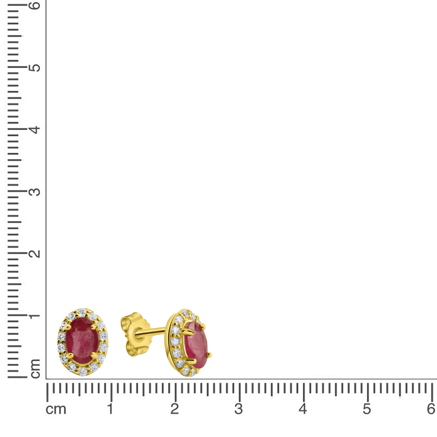 Ohrstecker 333/- Gold 0,9cm Rubin