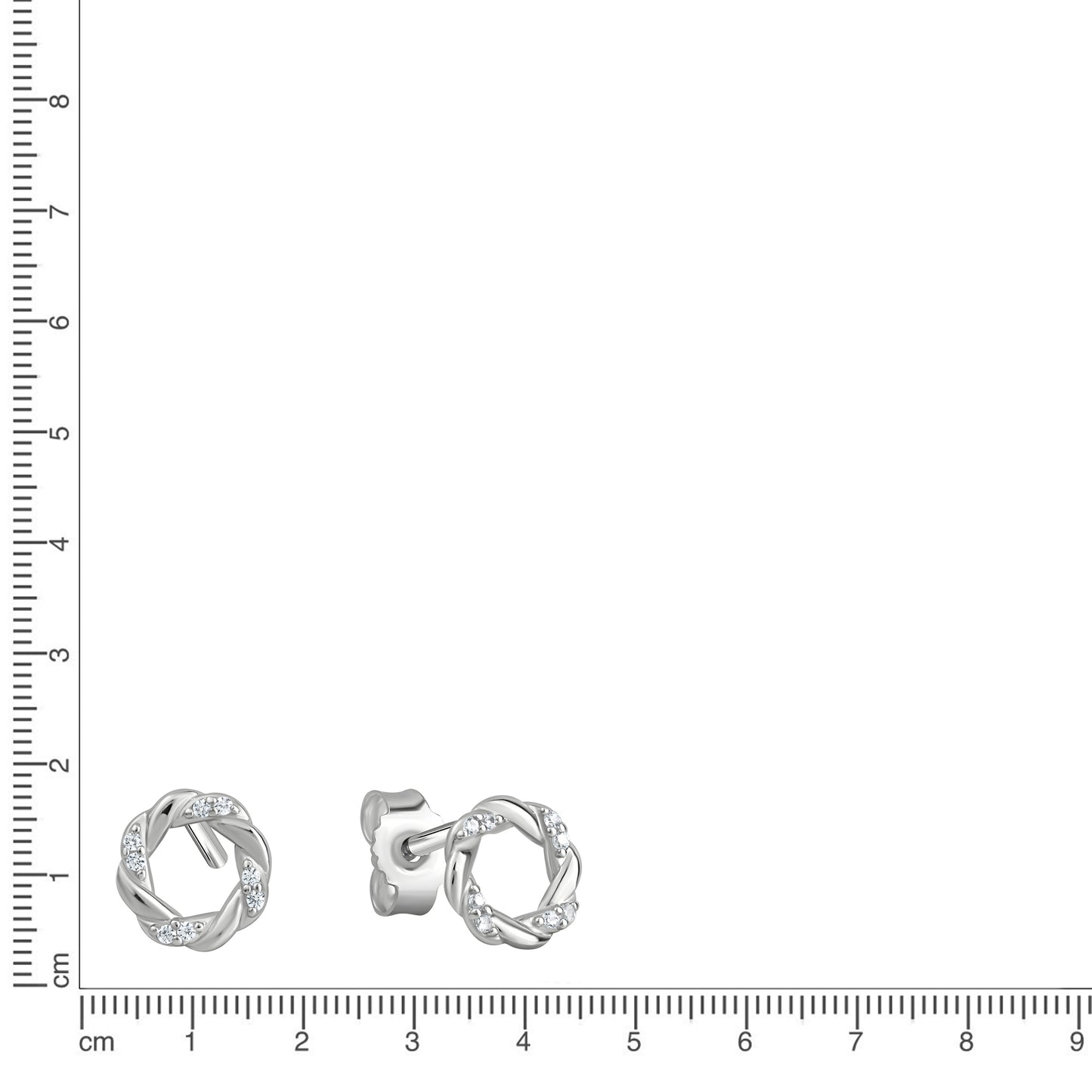 Ohrstecker 925/- Sterling Silber rhodiniert 0,7cm Zirkonia