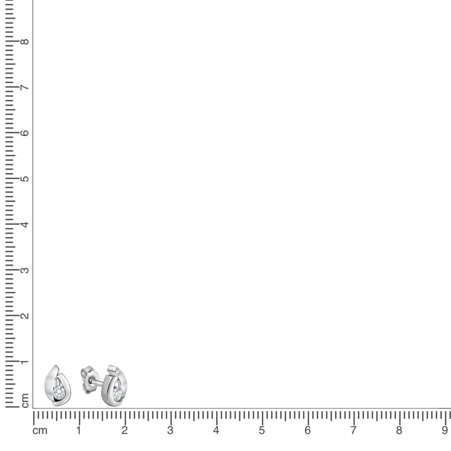 Ohrstecker 925/- Sterling Silber Rhodiniert 0,8cm Zirkonia