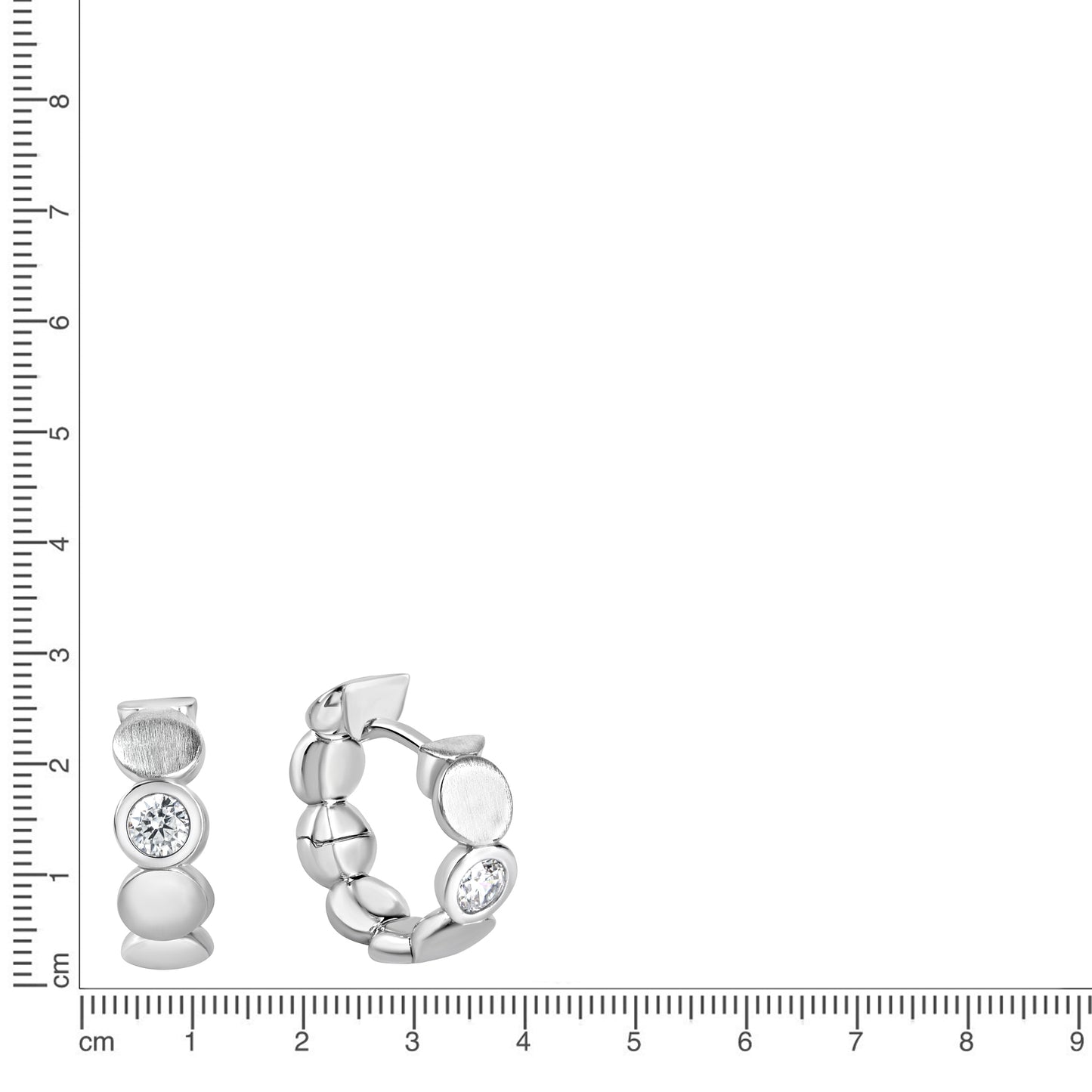 Creolen 925/- Sterling Silber Rhodiniert 1,6cm Zirkonia