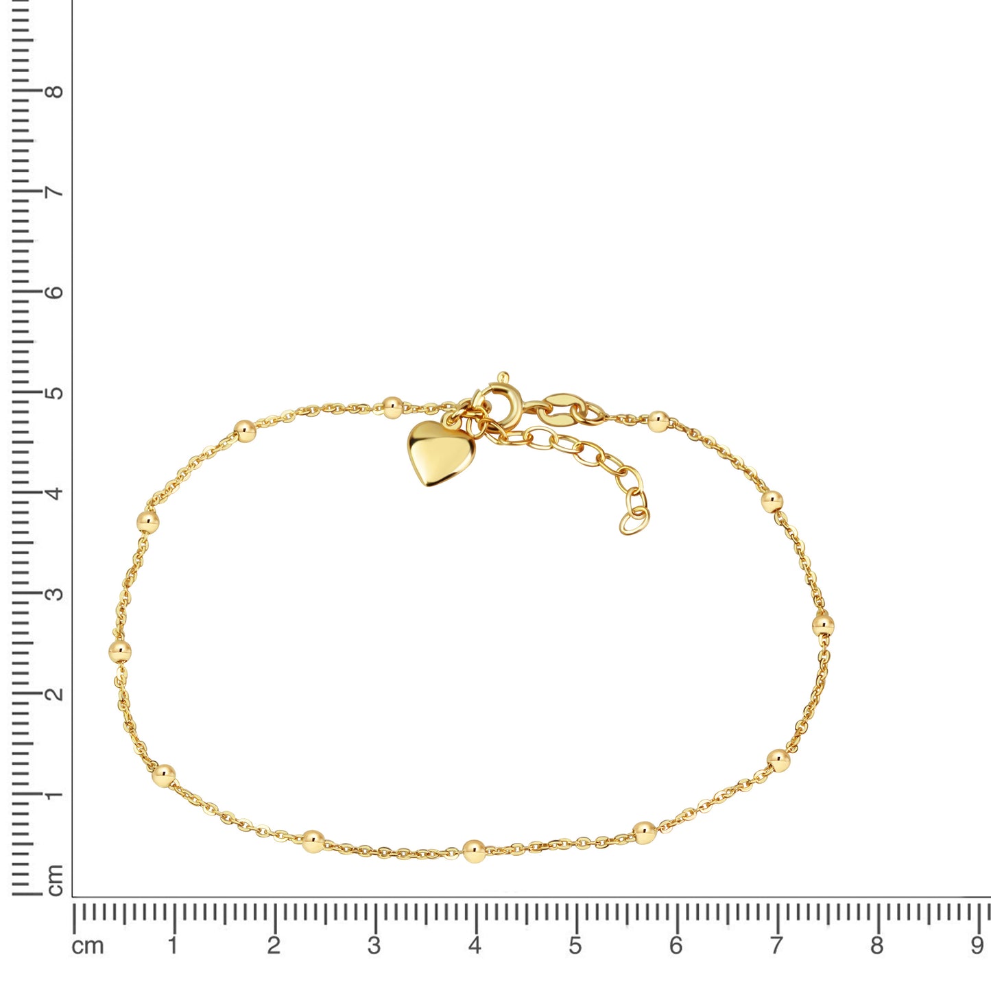 Fusskette Ankerkette 925/- Sterling Silber vergoldet 26,0cm