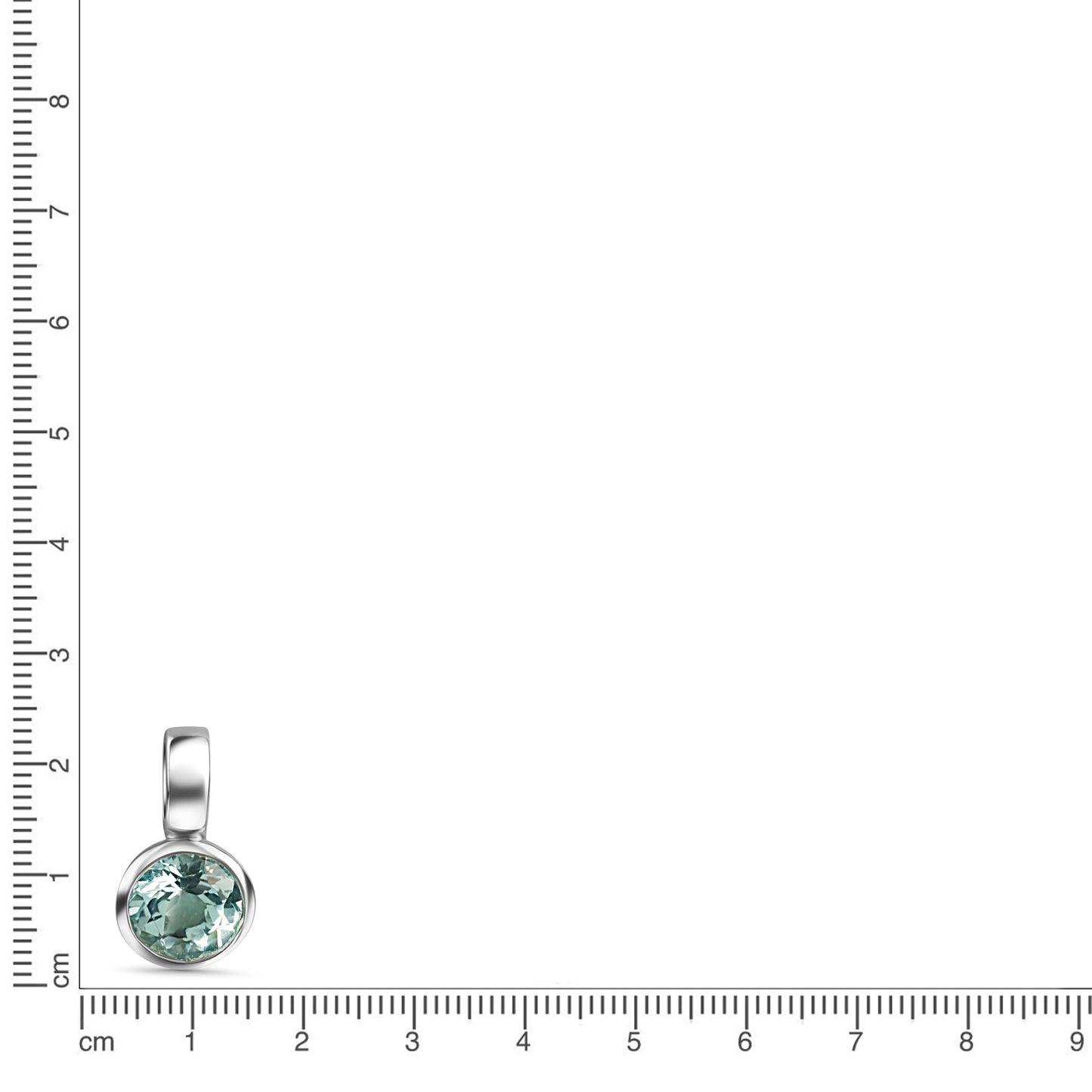 Anhänger 925/- Sterling Silber Rhodiniert 1,7cm synth. Spinell