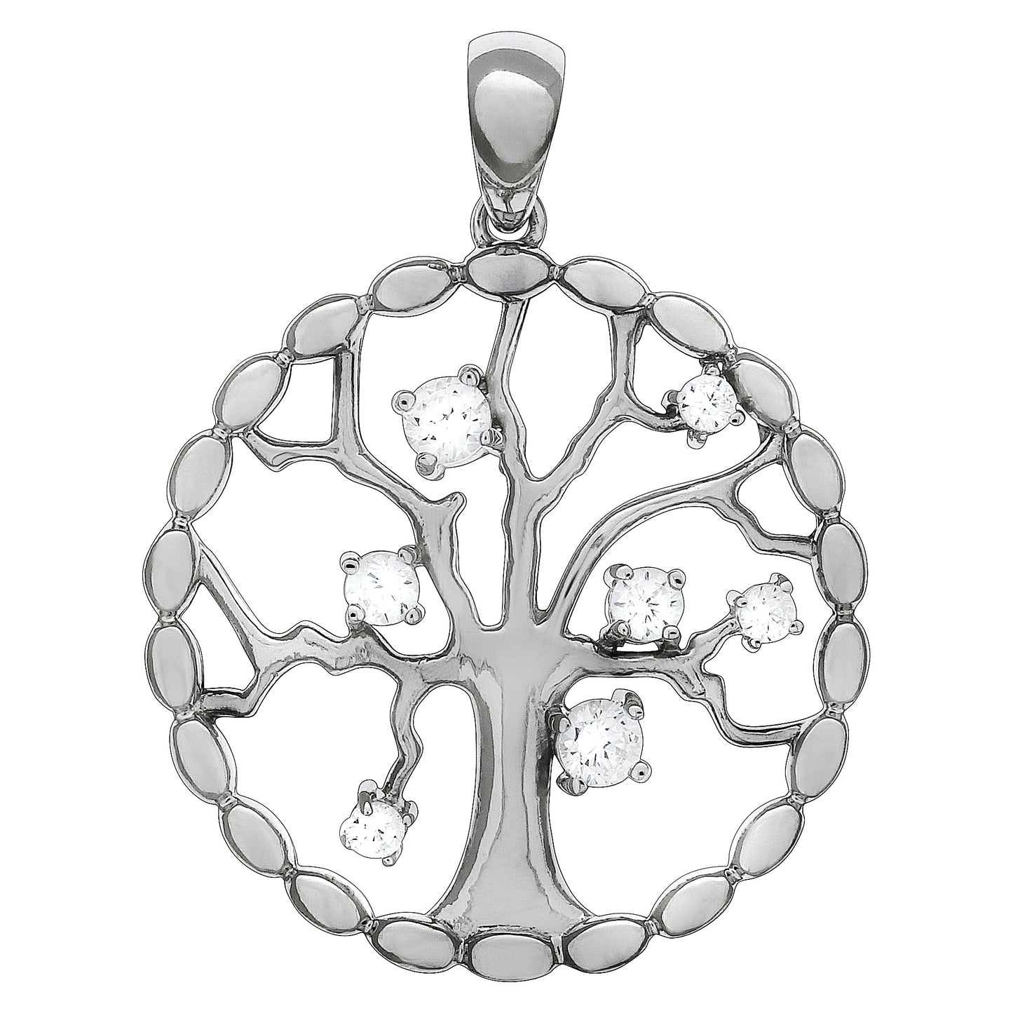 Anhänger 925/- Sterling Silber Rhodiniert 3,4cm Zirkonia