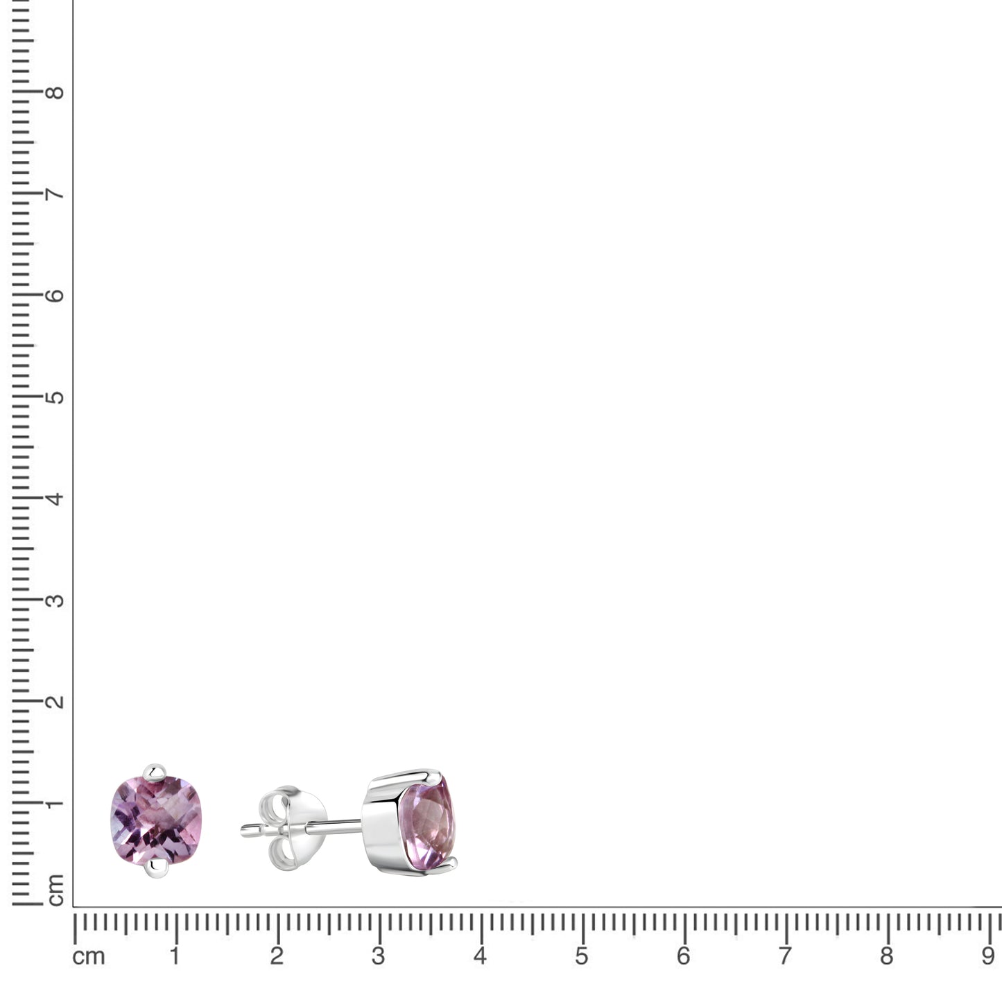 Ohrstecker 925/- Sterling Silber Rhodiniert 0,8cm Amethyst
