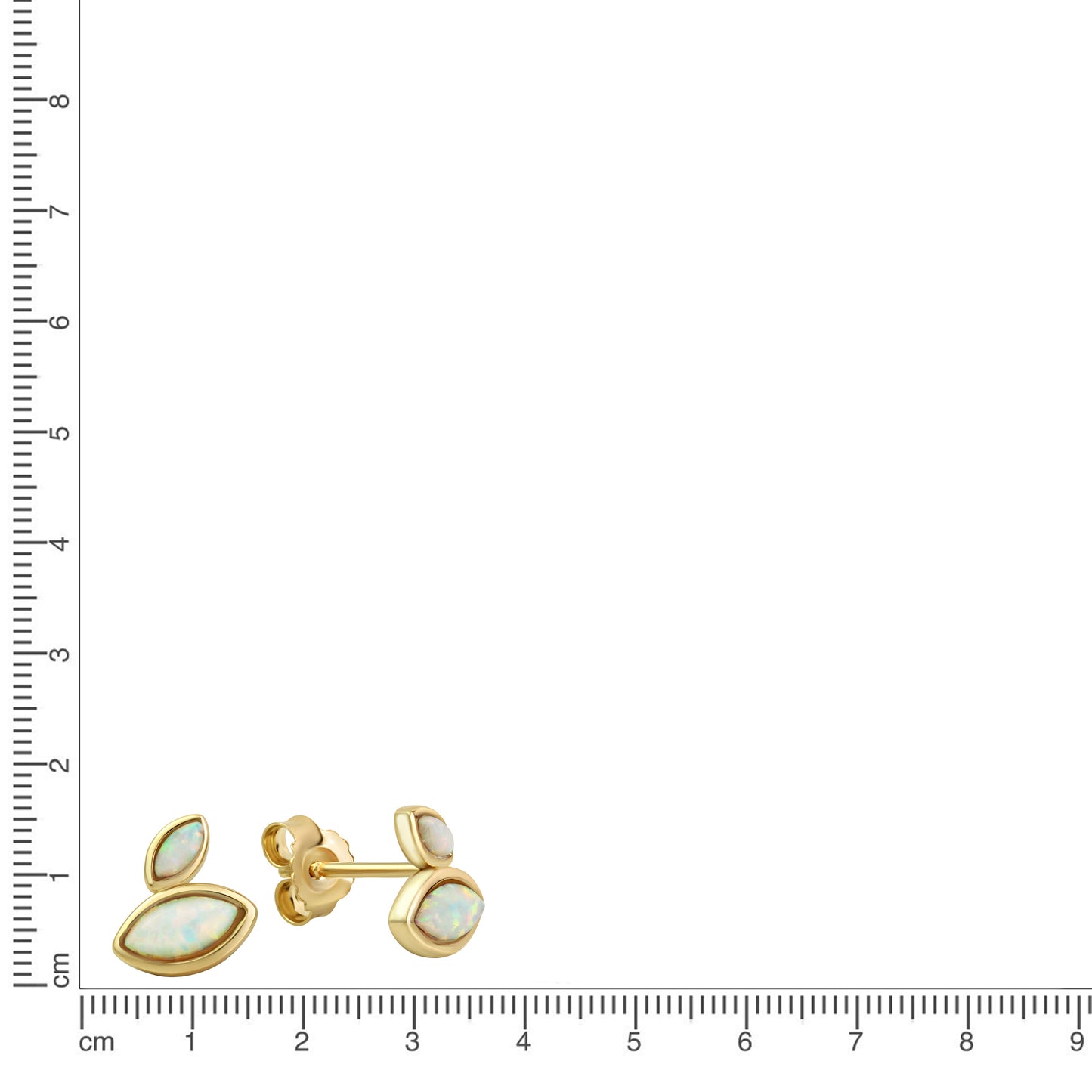 Ohrstecker 925/- Sterling Silber vergoldet 0,9cm synth. Opal