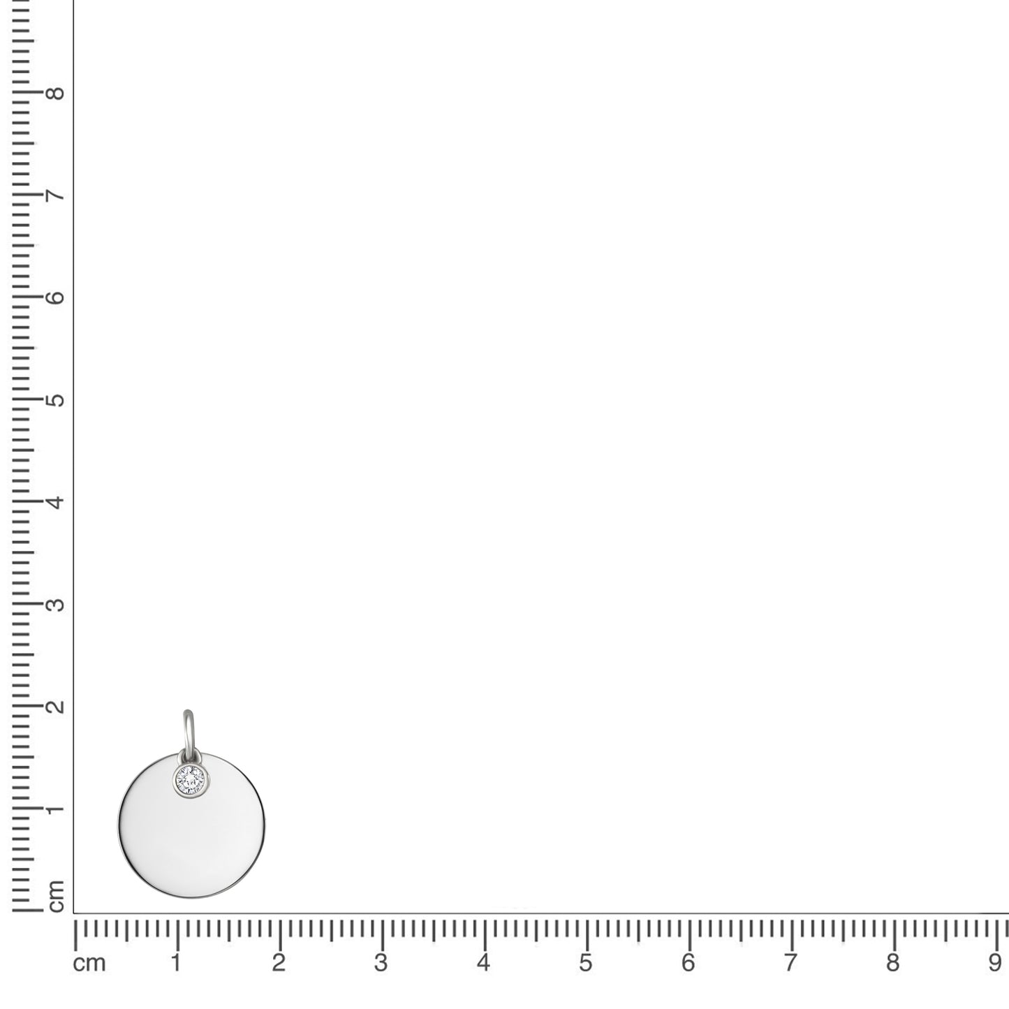 Anhänger 925/- Sterling Silber Rhodiniert 1,7cm Zirkonia