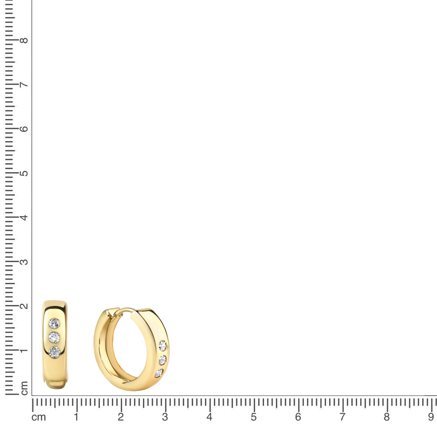 Creolen 333/- Gold 1,5cm Zirkonia