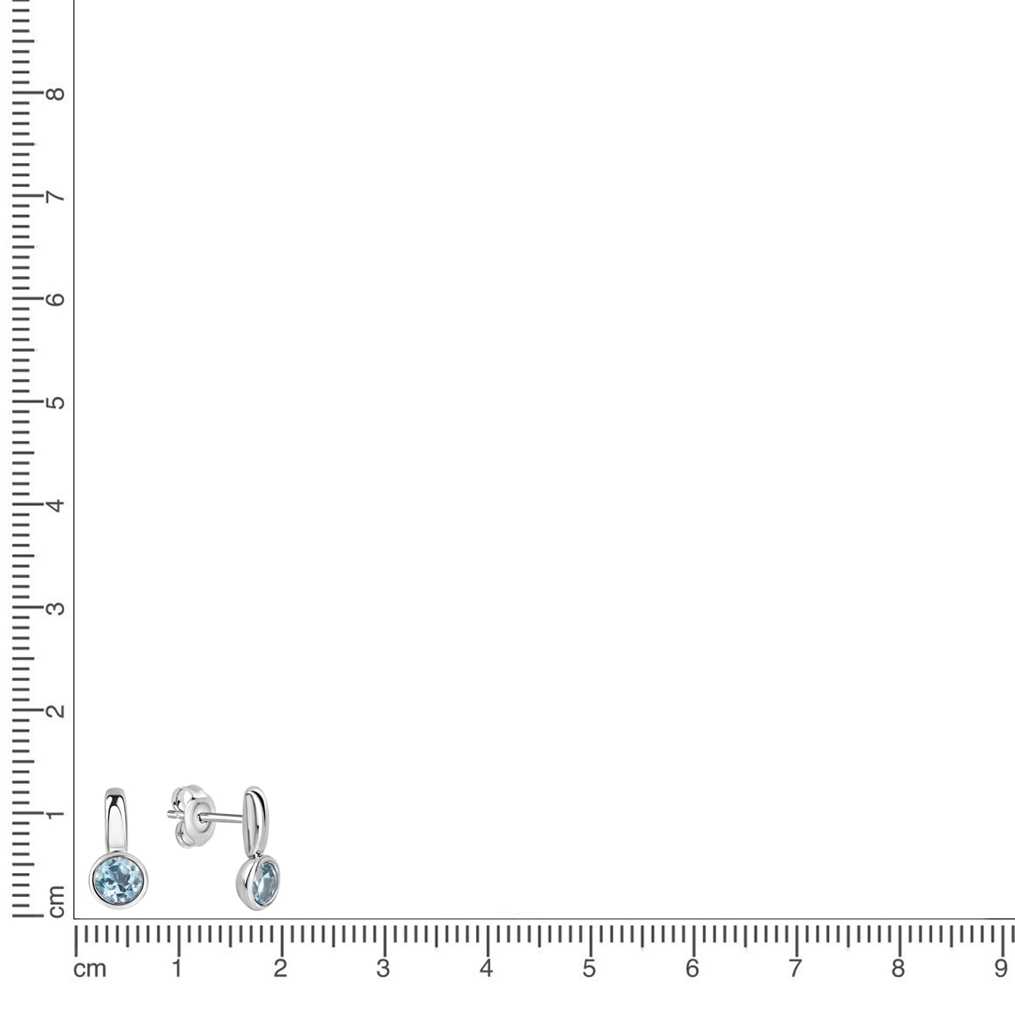 Ohrstecker 925/- Sterling Silber Rhodiniert 1,4cm synth. Spinell