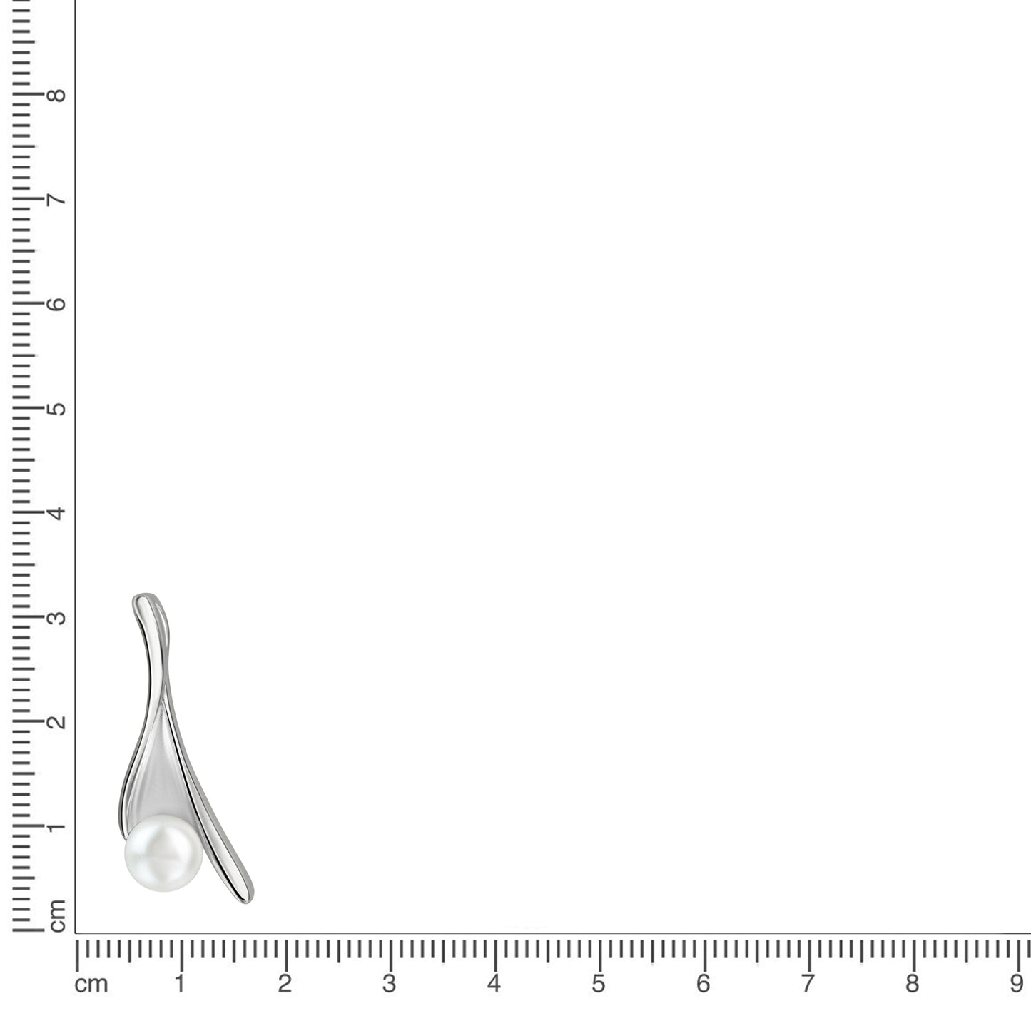 Anhänger 925/- Sterling Silber Rhodiniert 2,5cm Süßwasserzuchtperle