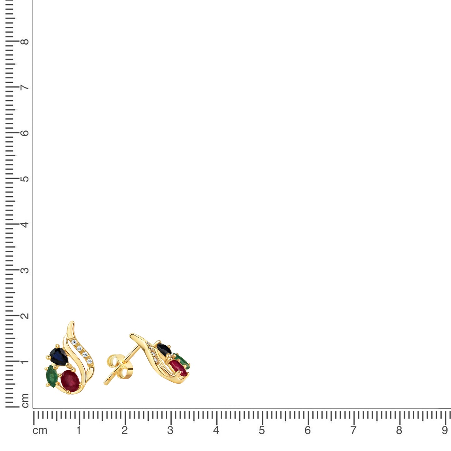 Ohrstecker 925/- Sterling Silber 1,3cm Zirkonia