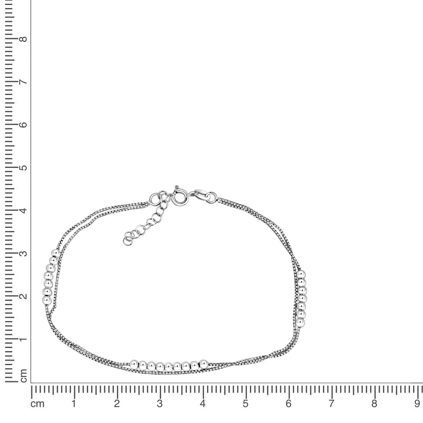 Fusskette Venezianerkette 925/- Sterling Silber Rhodiniert 26,0cm