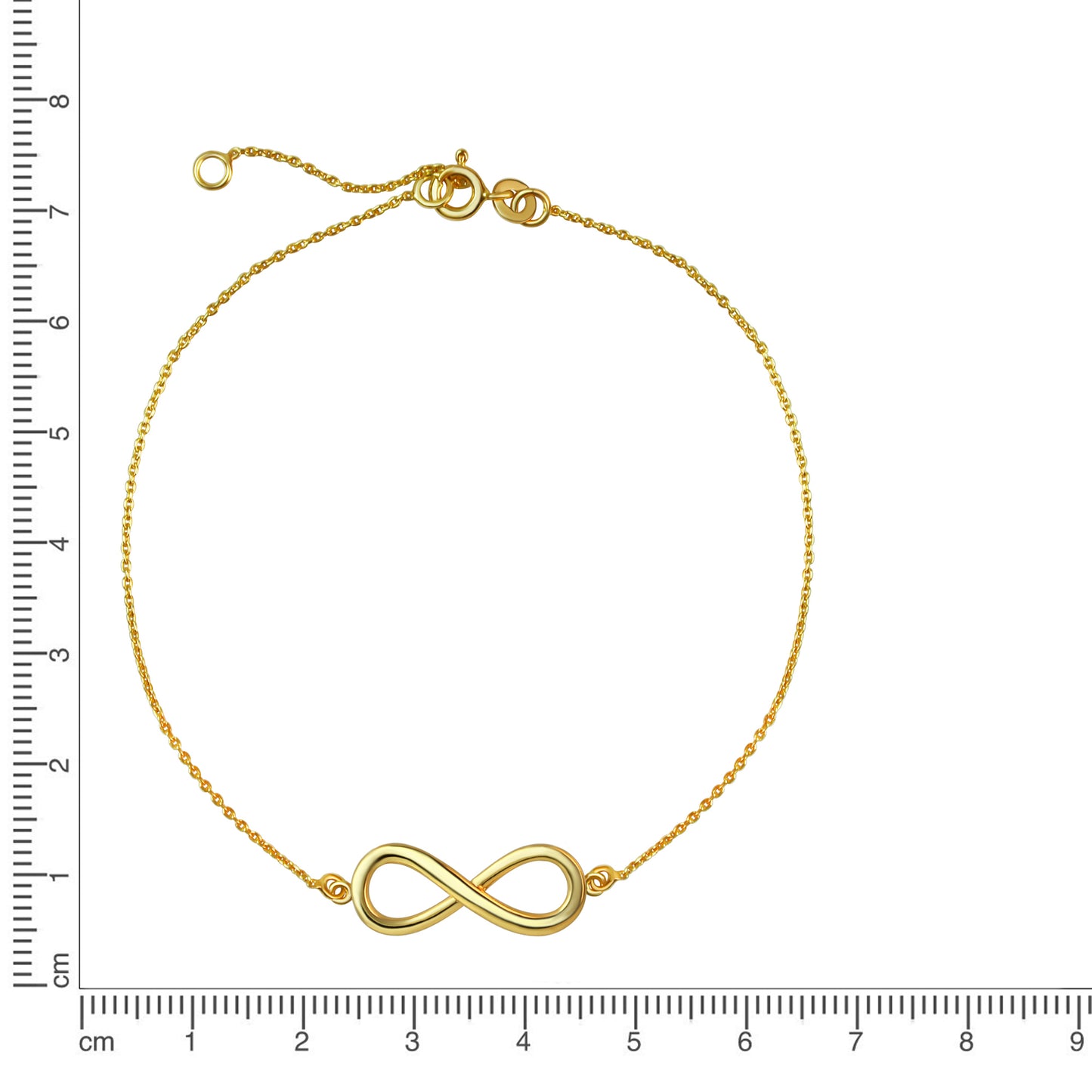 Fusskette Ankerkette 925/- Sterling Silber vergoldet 26,0cm