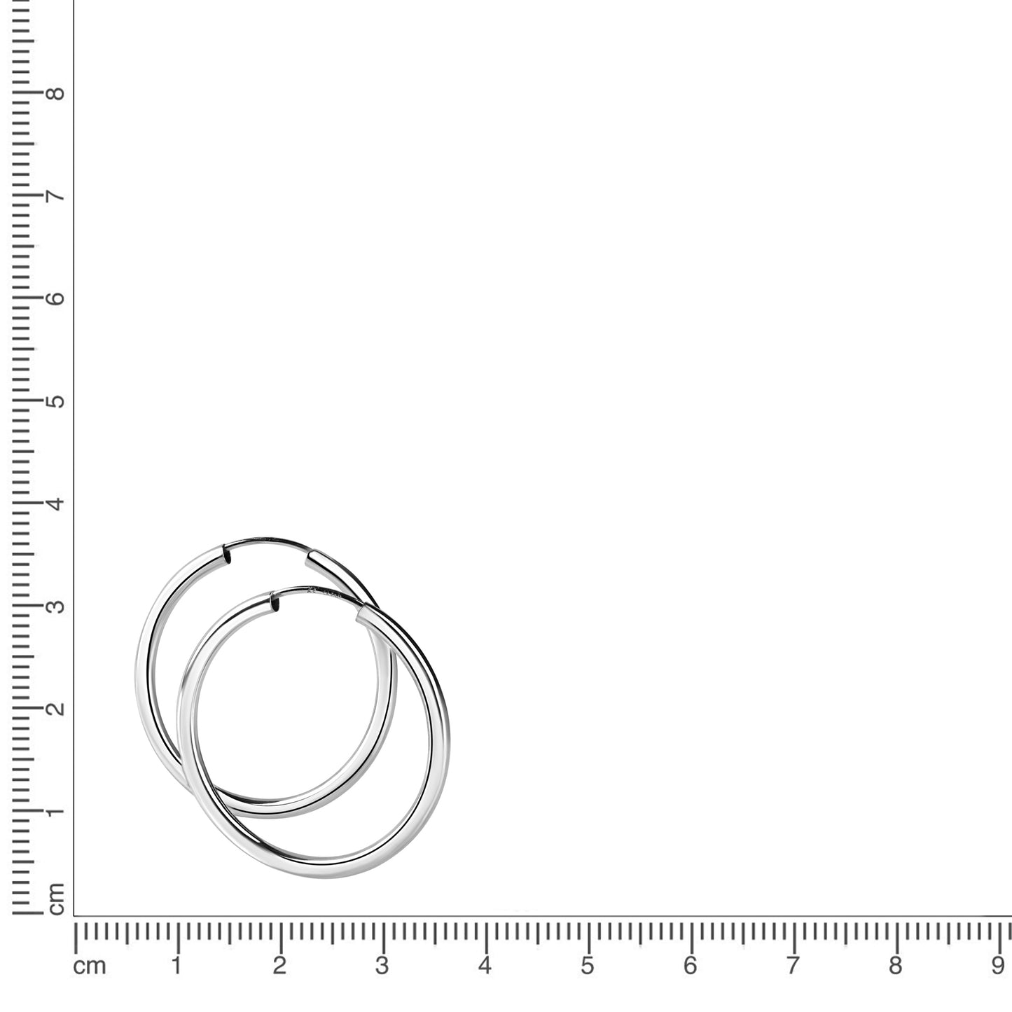 Creolen 925/- Sterling Silber Rhodiniert 4,0cm