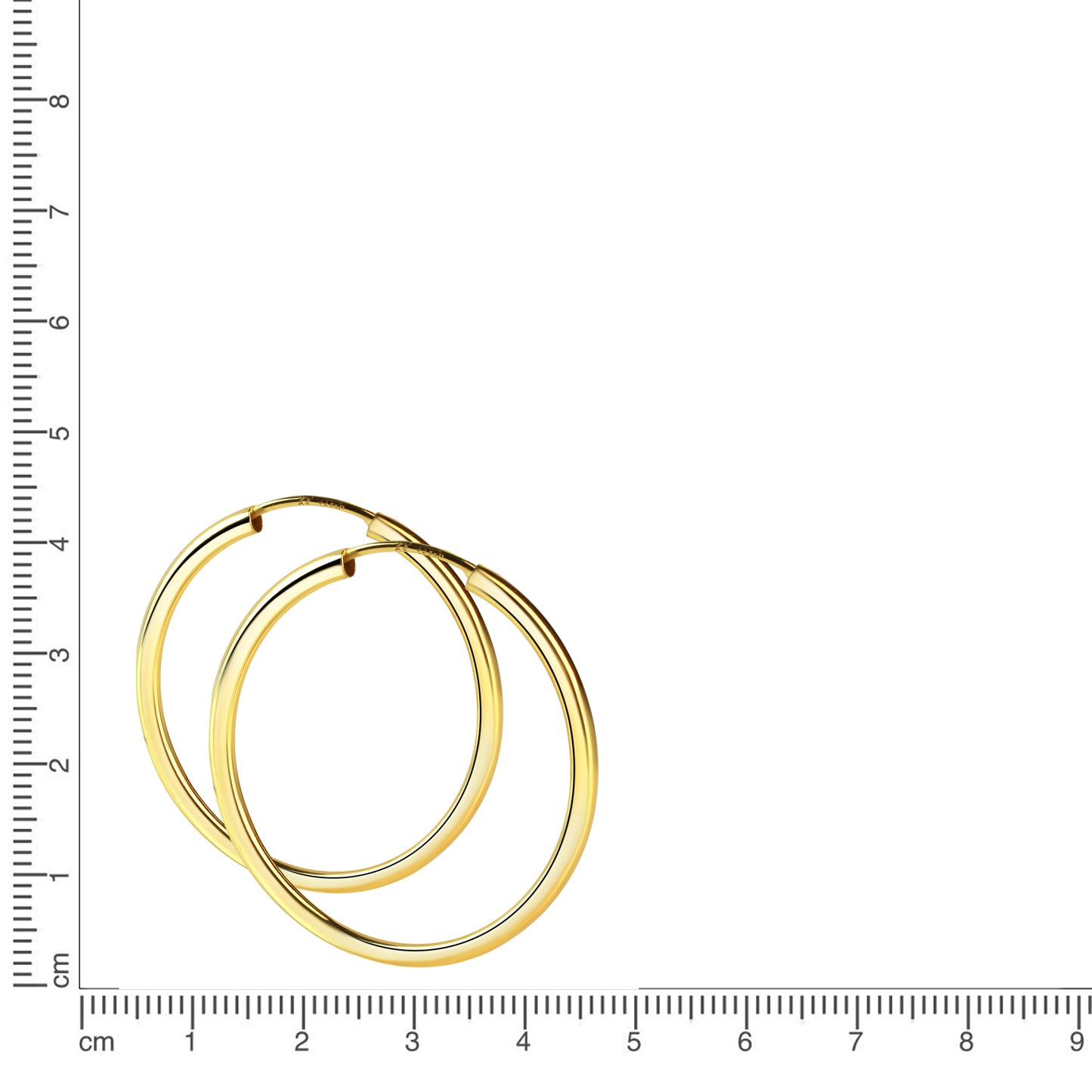 Creolen 925/- Sterling Silber vergoldet 4,0cm