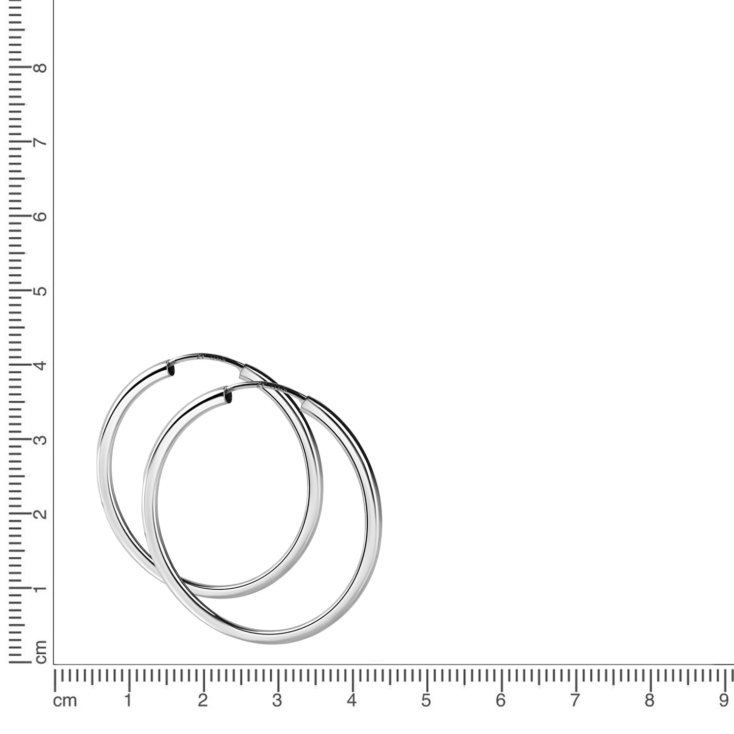 Creolen 925/- Sterling Silber Rhodiniert 5,0cm