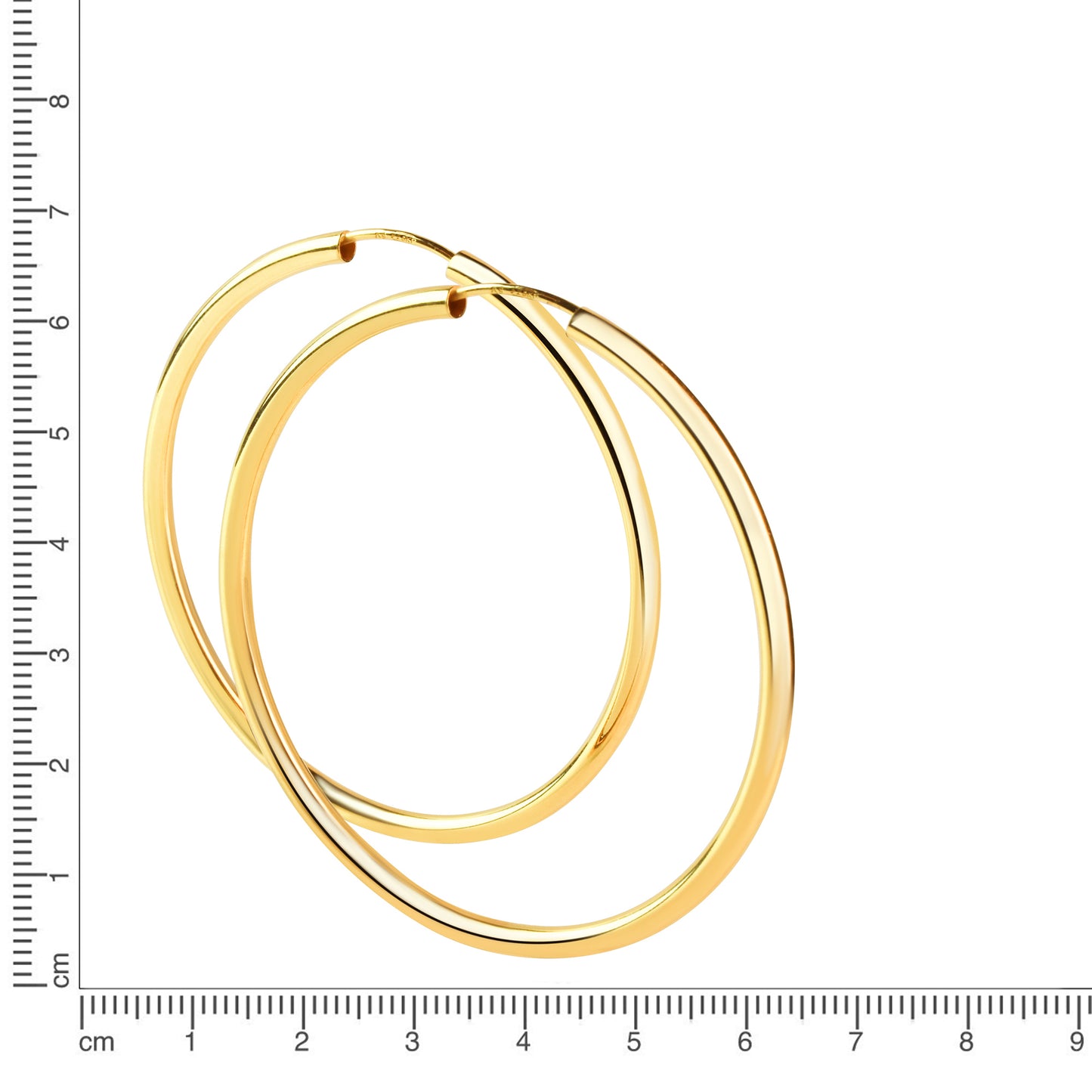 Creolen 925/- Sterling Silber vergoldet 6,0cm