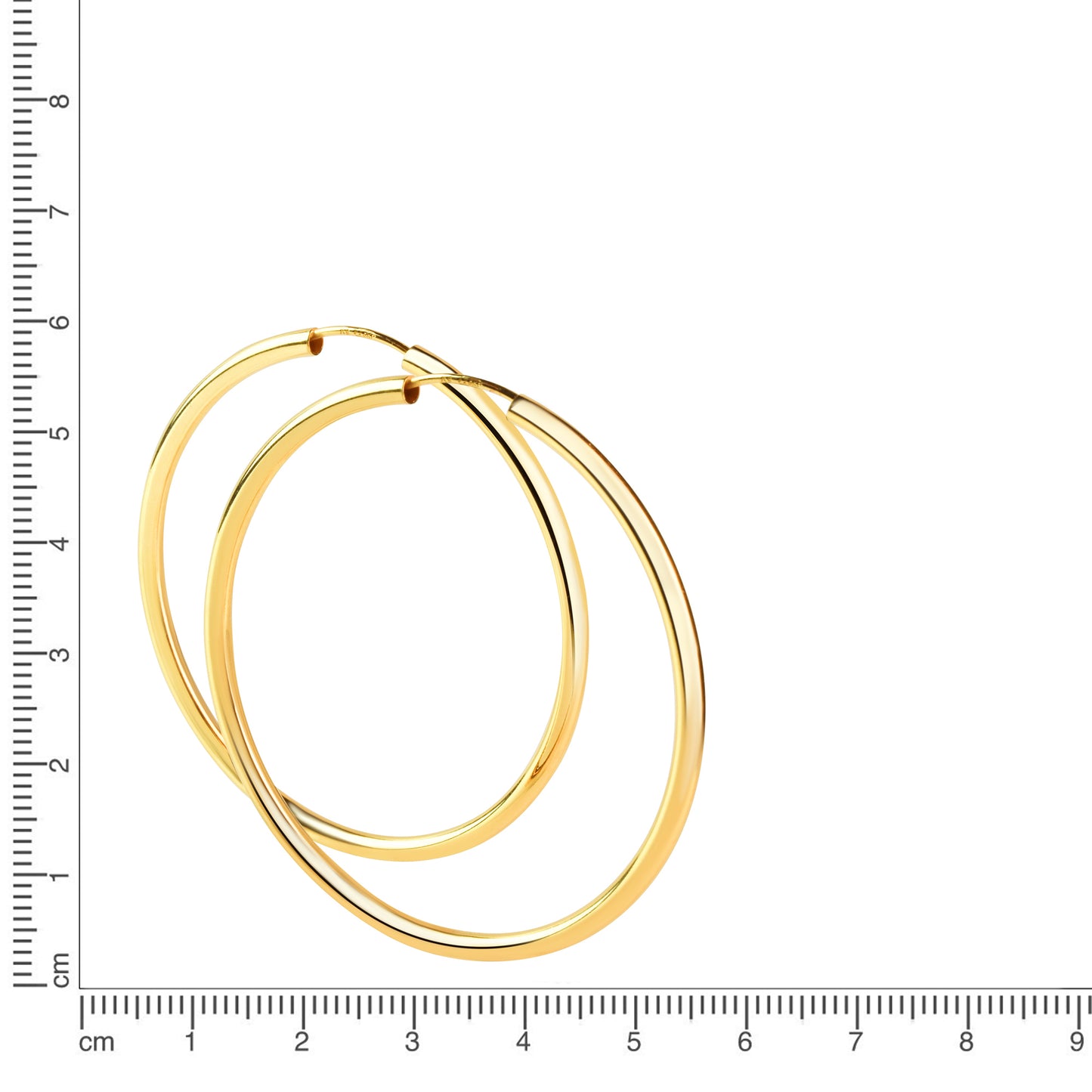 Creolen 925/- Sterling Silber vergoldet 5,0cm