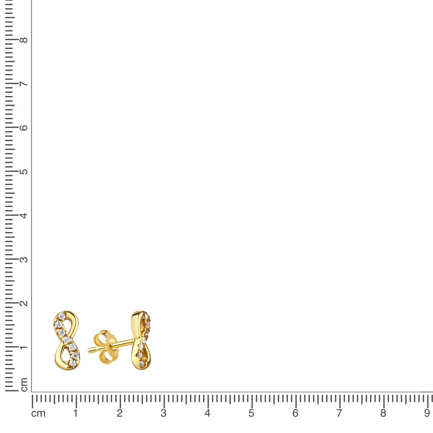 Ohrstecker 925/- Sterling Silber vergoldet 1,0cm Zirkonia