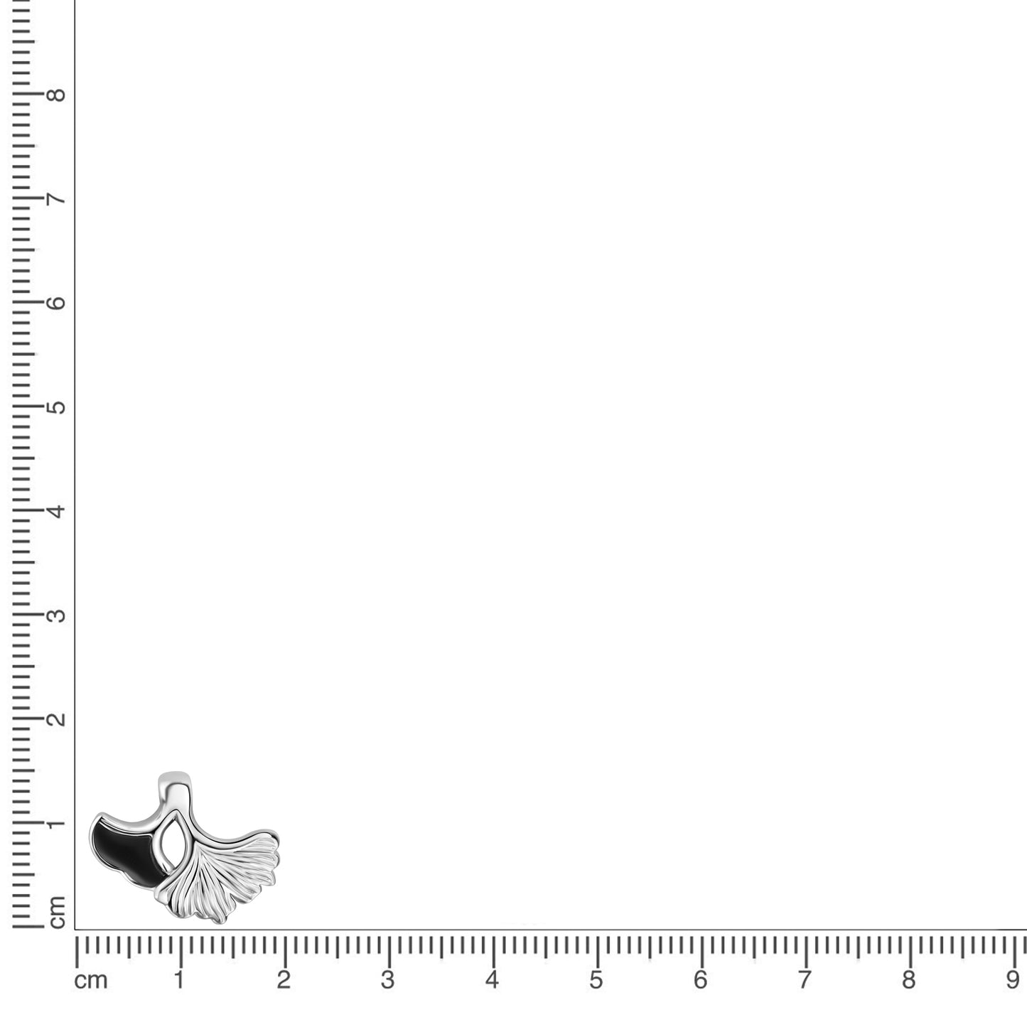 Anhänger 925/- Sterling Silber rhodiniert 1,7cm Onyx