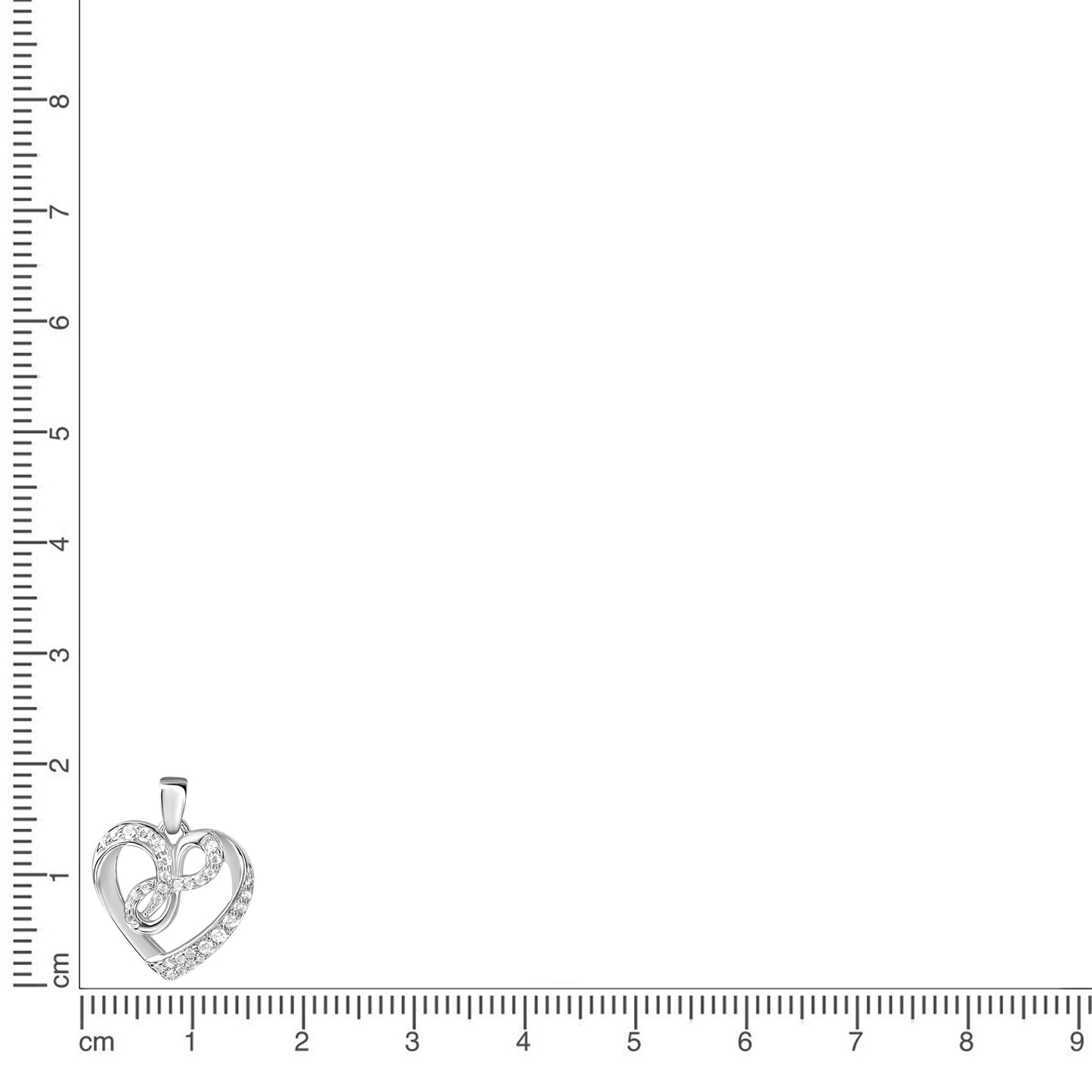 Anhänger 925/- Sterling Silber rhodiniert 2,2cm Zirkonia