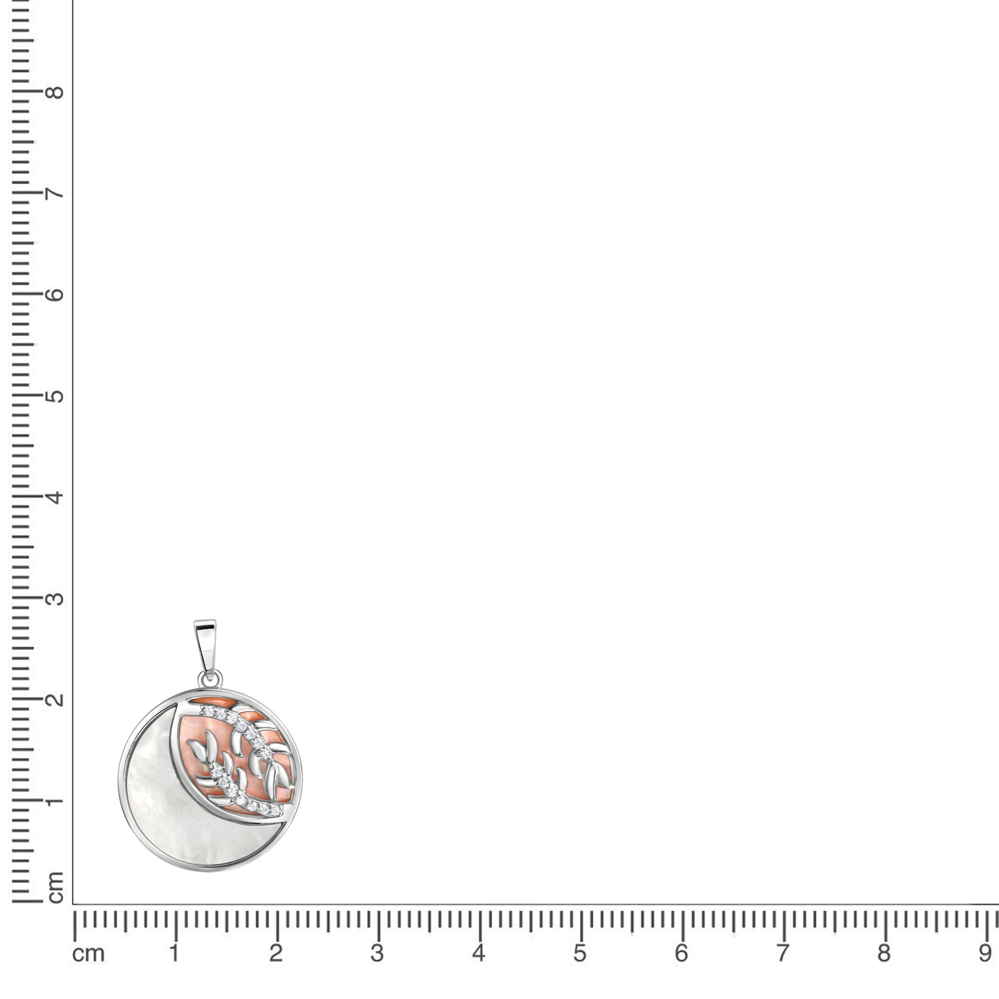 Anhänger 925/- Sterling Silber rhodiniert 2,8cm Perlmutt