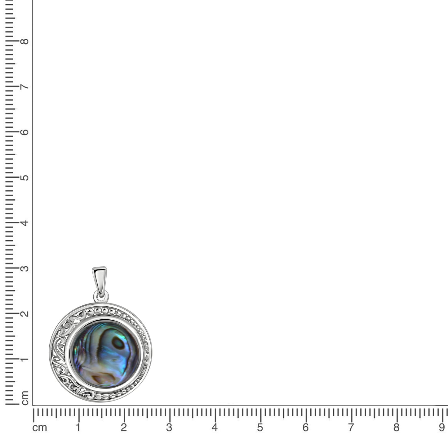 Anhänger 925/- Sterling Silber rhodiniert 3,0cm Abalone