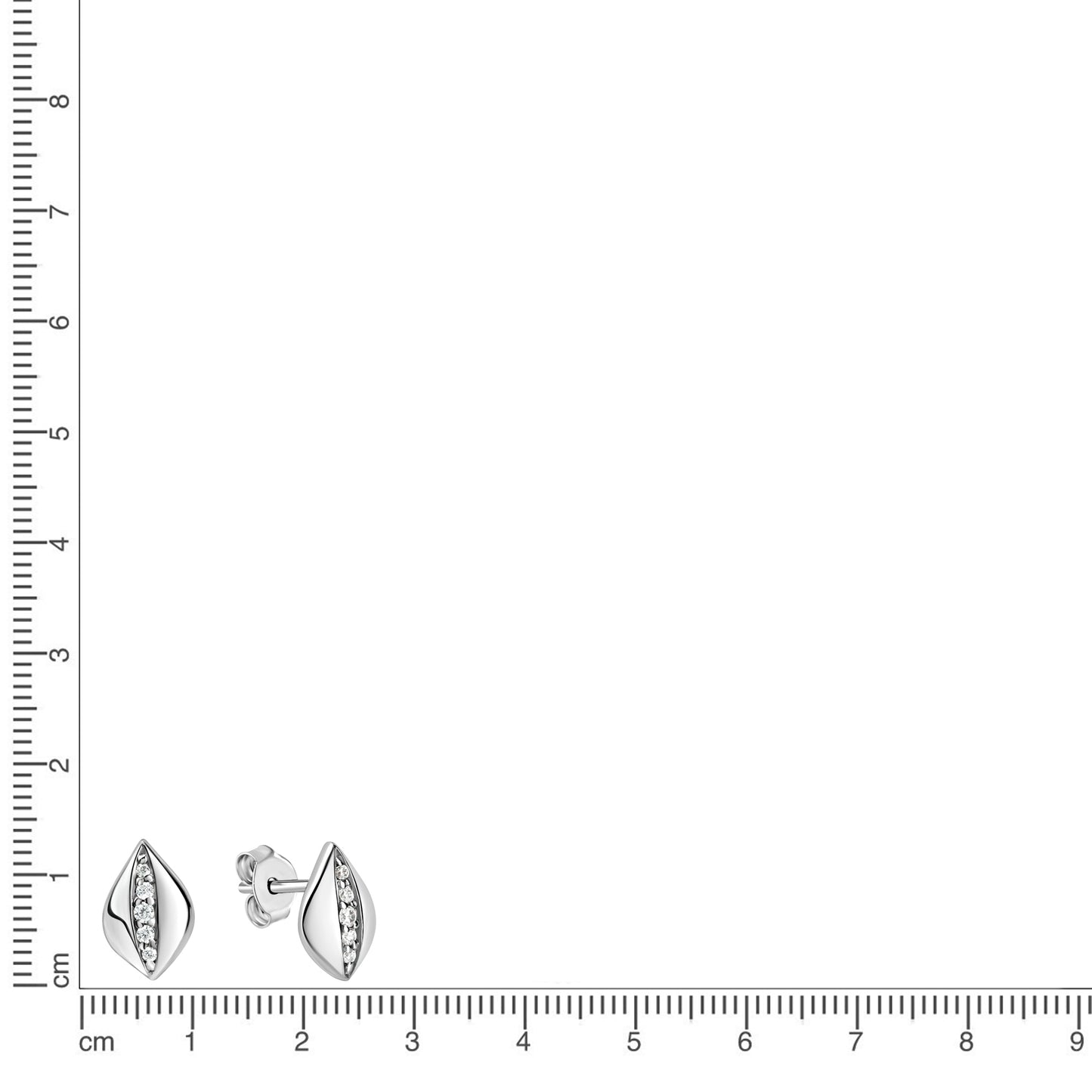 Ohrstecker 925/- Sterling Silber rhodiniert 1,0cm Zirkonia