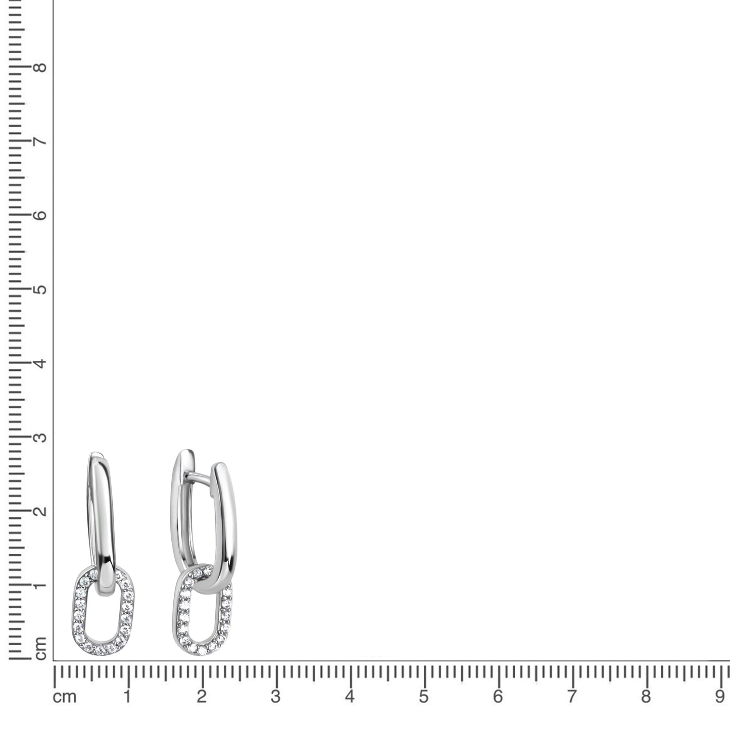 Creolen 925/- Sterling Silber rhodiniert 1,4cm Zirkonia