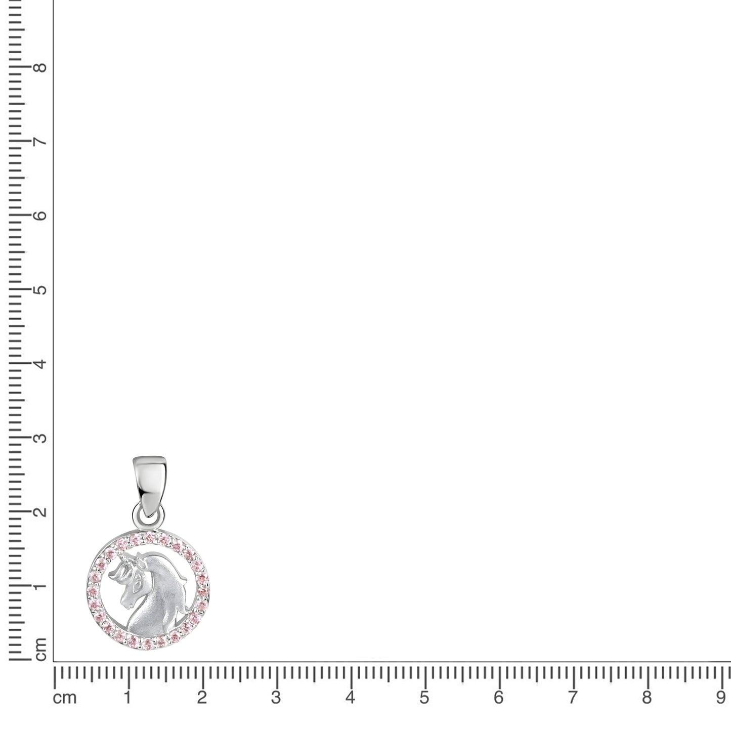 Anhänger 925/- Sterling Silber Rhodiniert 1,7cm Zirkonia