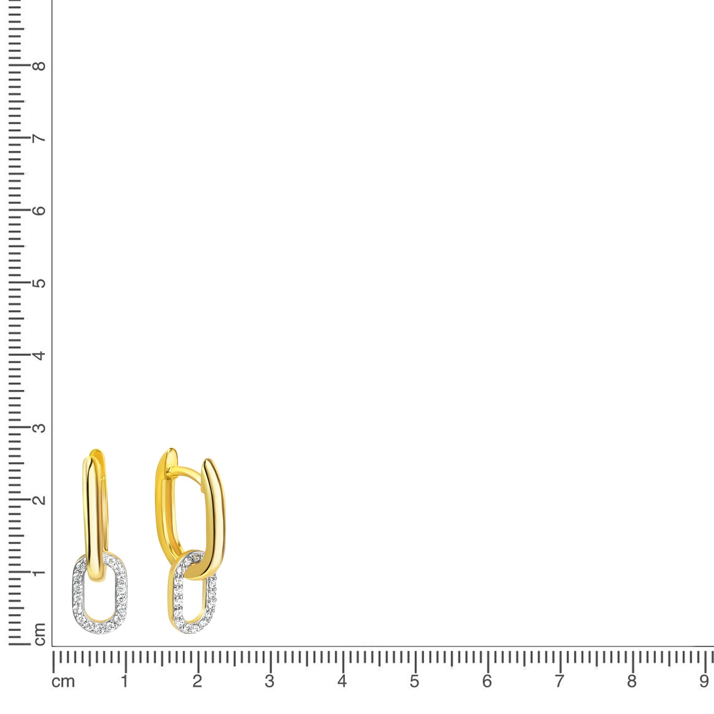 Creolen 925/- Sterling Silber vergoldet 1,0cm Zirkonia