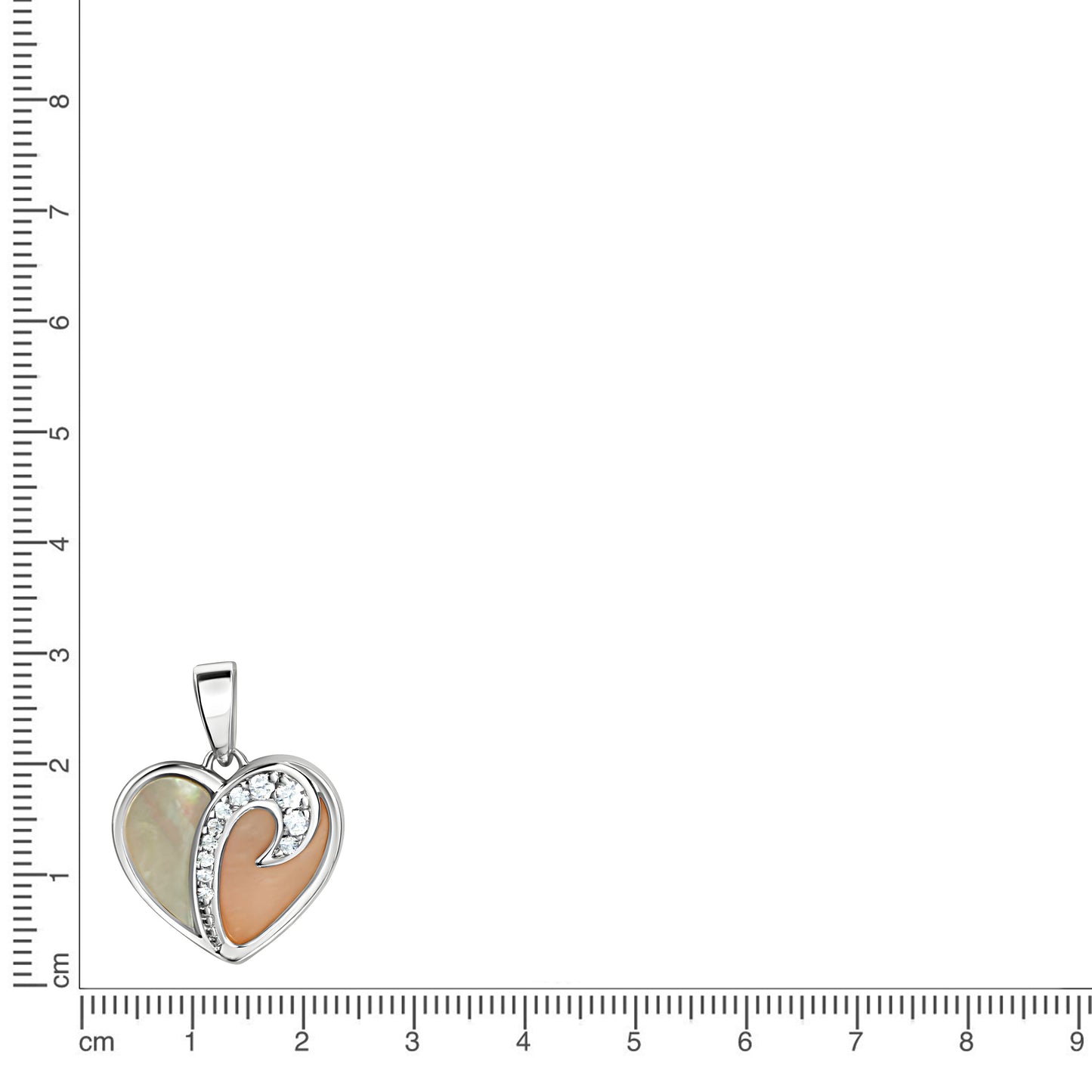 Anhänger 925/- Sterling Silber rhodiniert 2,0cm Zirkonia