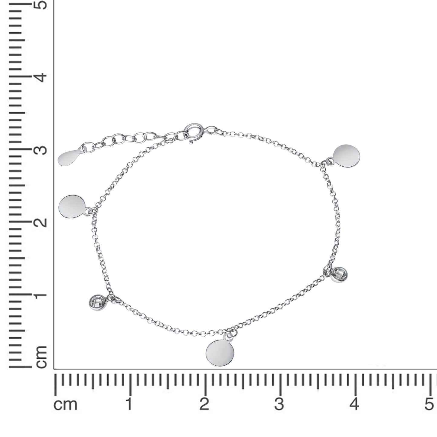 Armband Erbskette 925/- Sterling Silber Rhodiniert 17+2cm Zirkonia