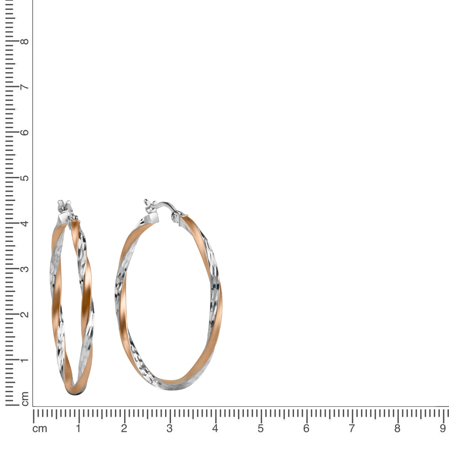 Creolen 925/- Sterling Silber Rhodiniert 3,0cm