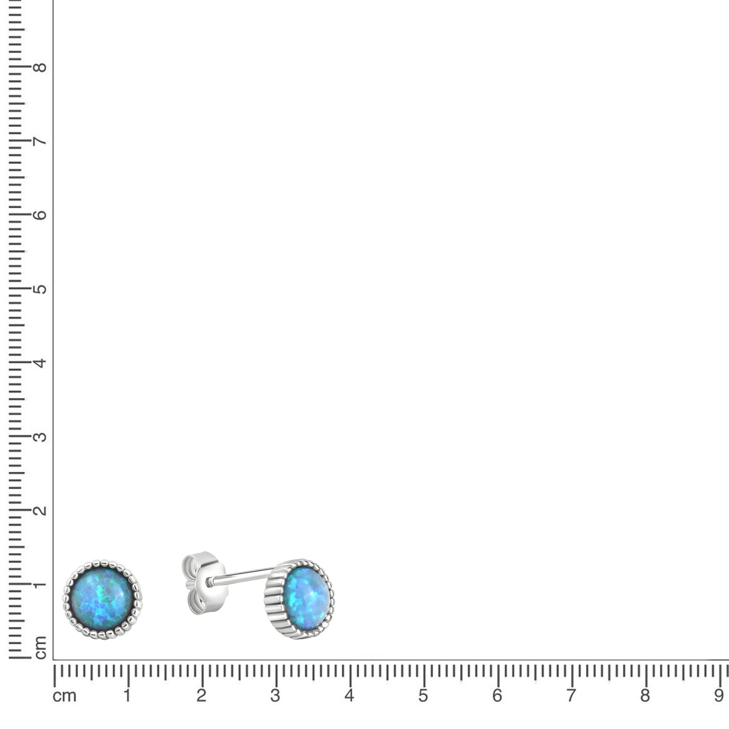 Ohrstecker 925/- Sterling Silber Rhodiniert 0,6cm Opal