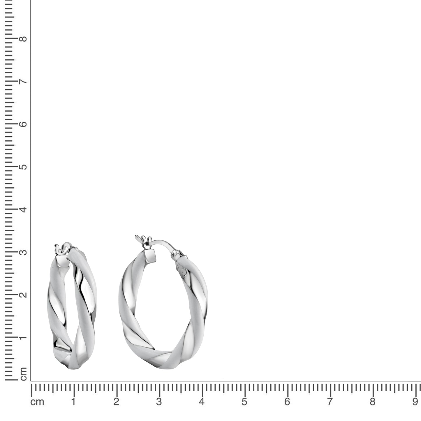 Creolen 925/- Sterling Silber Rhodiniert 2,7cm