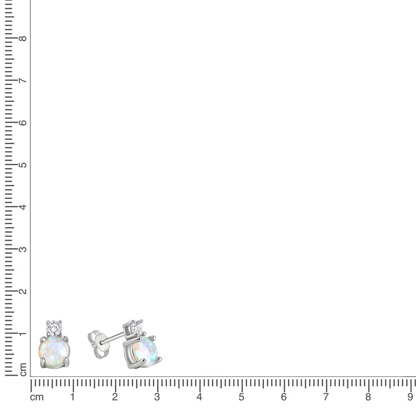 Set A/K + OS Ankerkette 925/- Sterling Silber Rhodiniert 45,0cm Opal