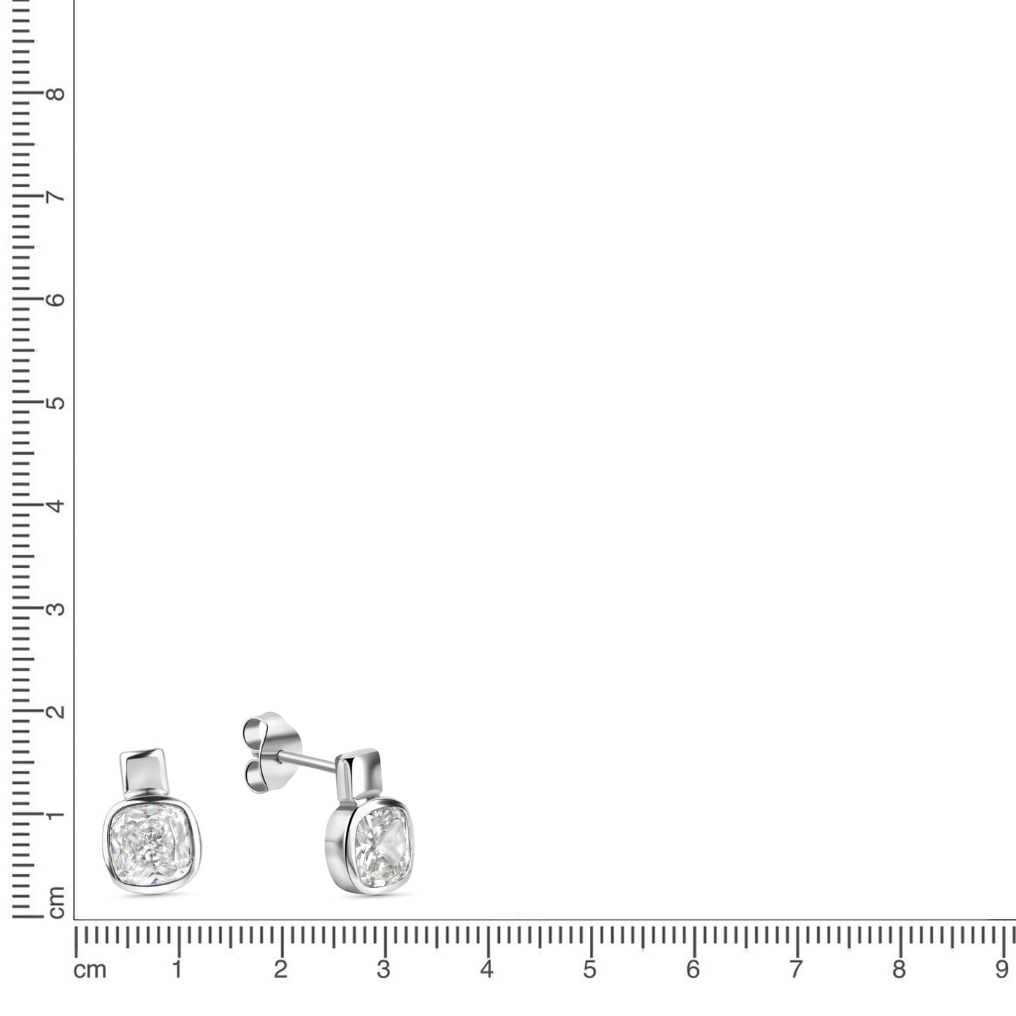 Set A/K + OS 925/- Sterling Silber Rhodiniert 45,0cm Zirkonia