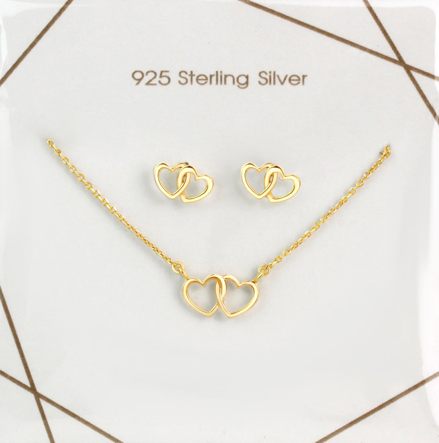 Set Anhänger/Kette und Ohrstecker 925/- Sterling Silber vergoldet 45,0cm