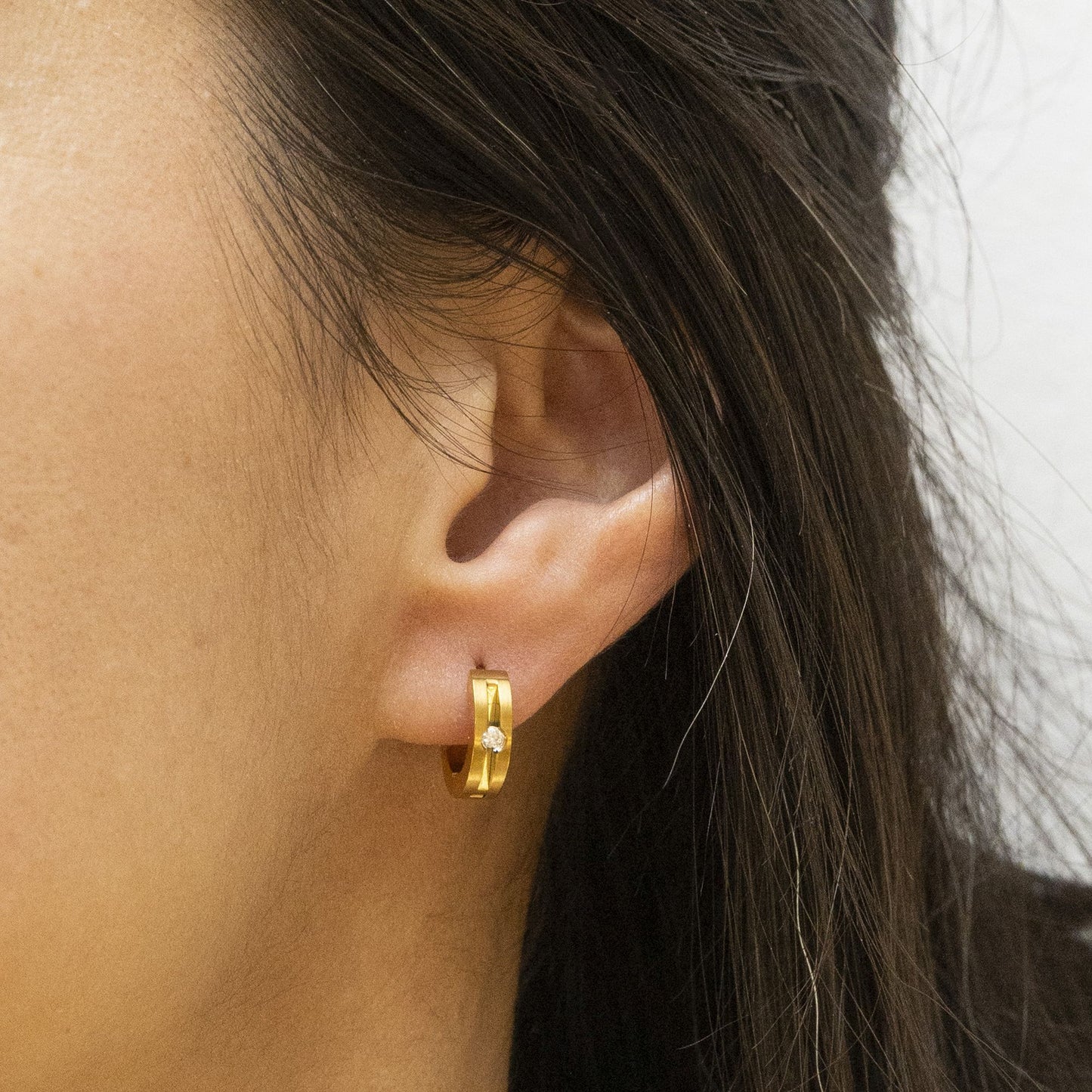 Creolen Edelstahl 1,3cm Zirkonia