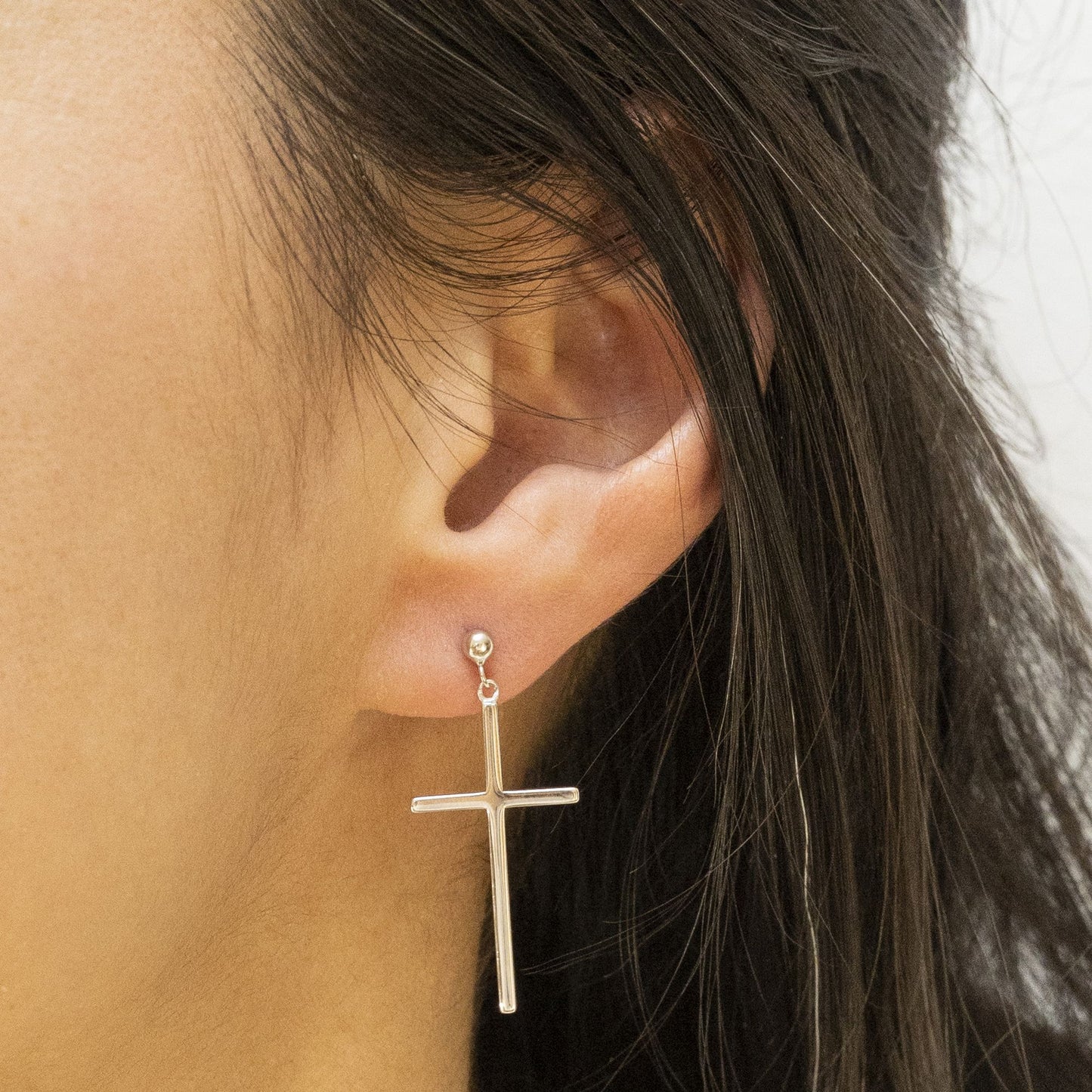 Ohrringe 925/- Sterling Silber rhodiniert 3,5cm ohne