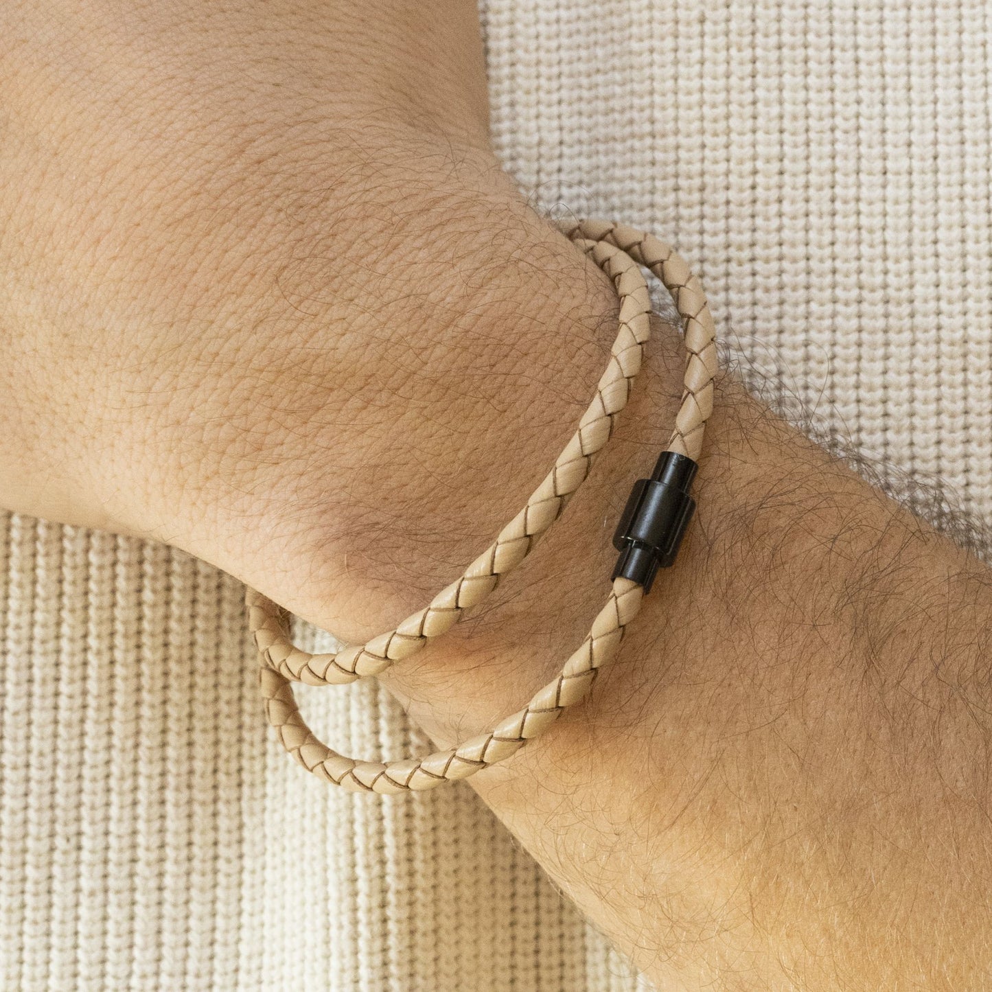 Armband Lederband Edelstahl 21cm