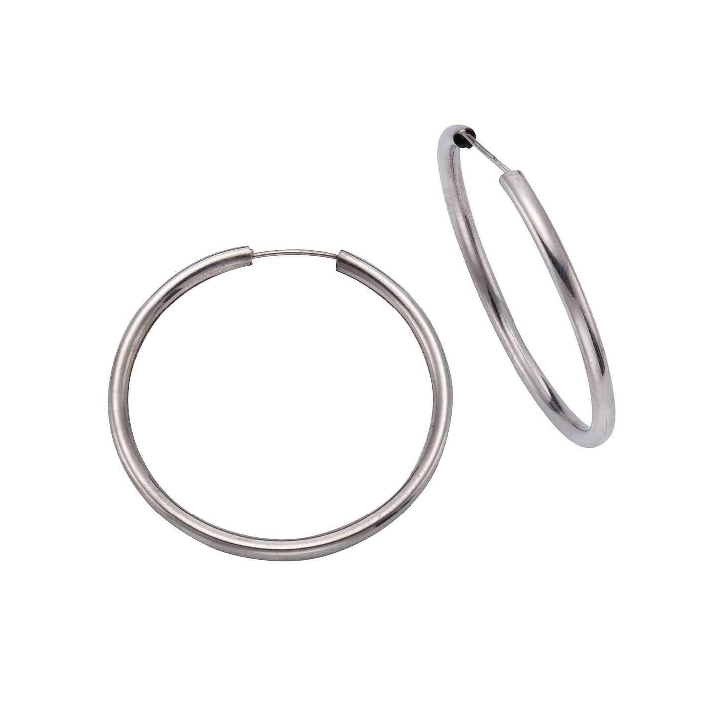 Creolen 925/- Sterling Silber rhodiniert 3,0cm