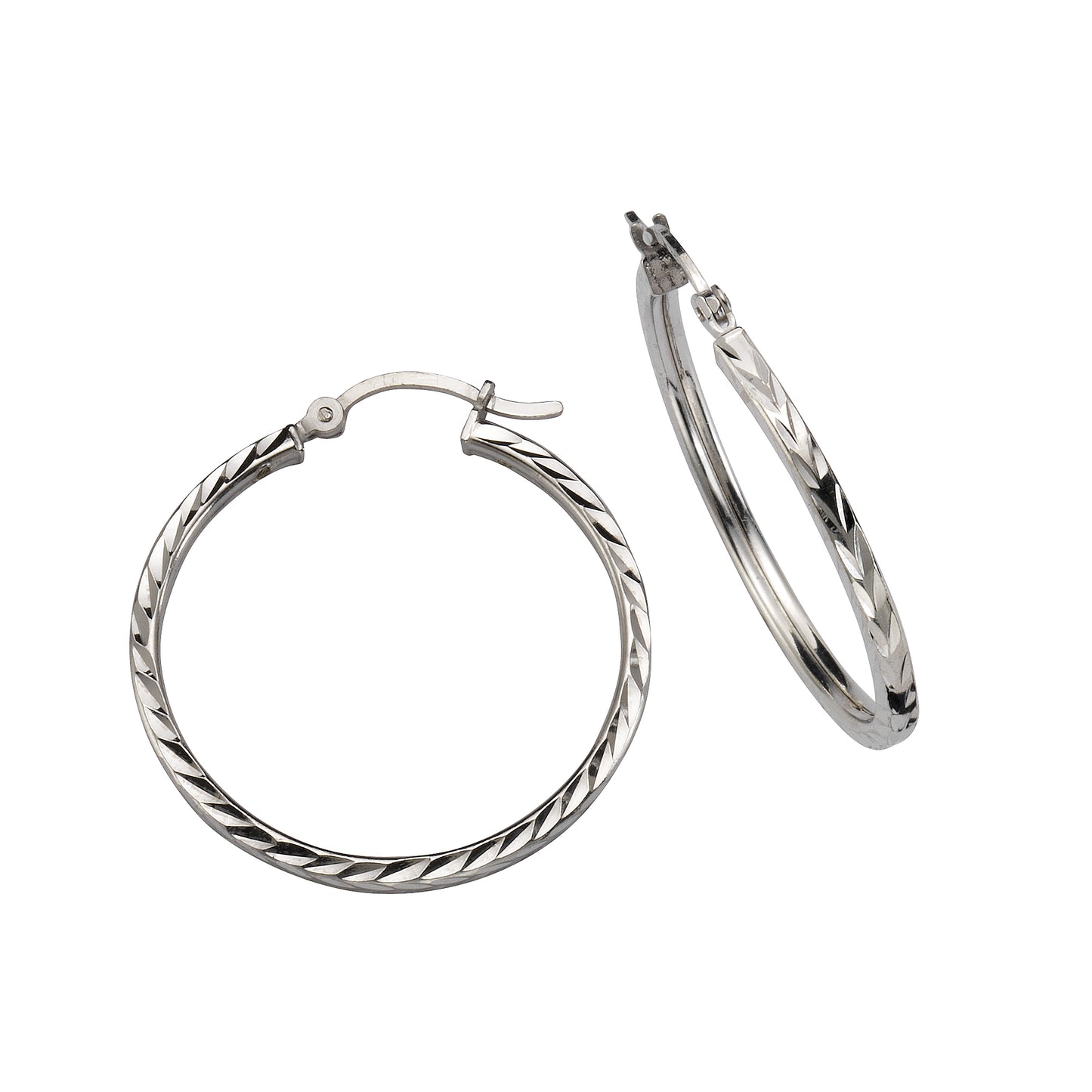 Creolen 925/- Sterling Silber rhodiniert 3,0cm