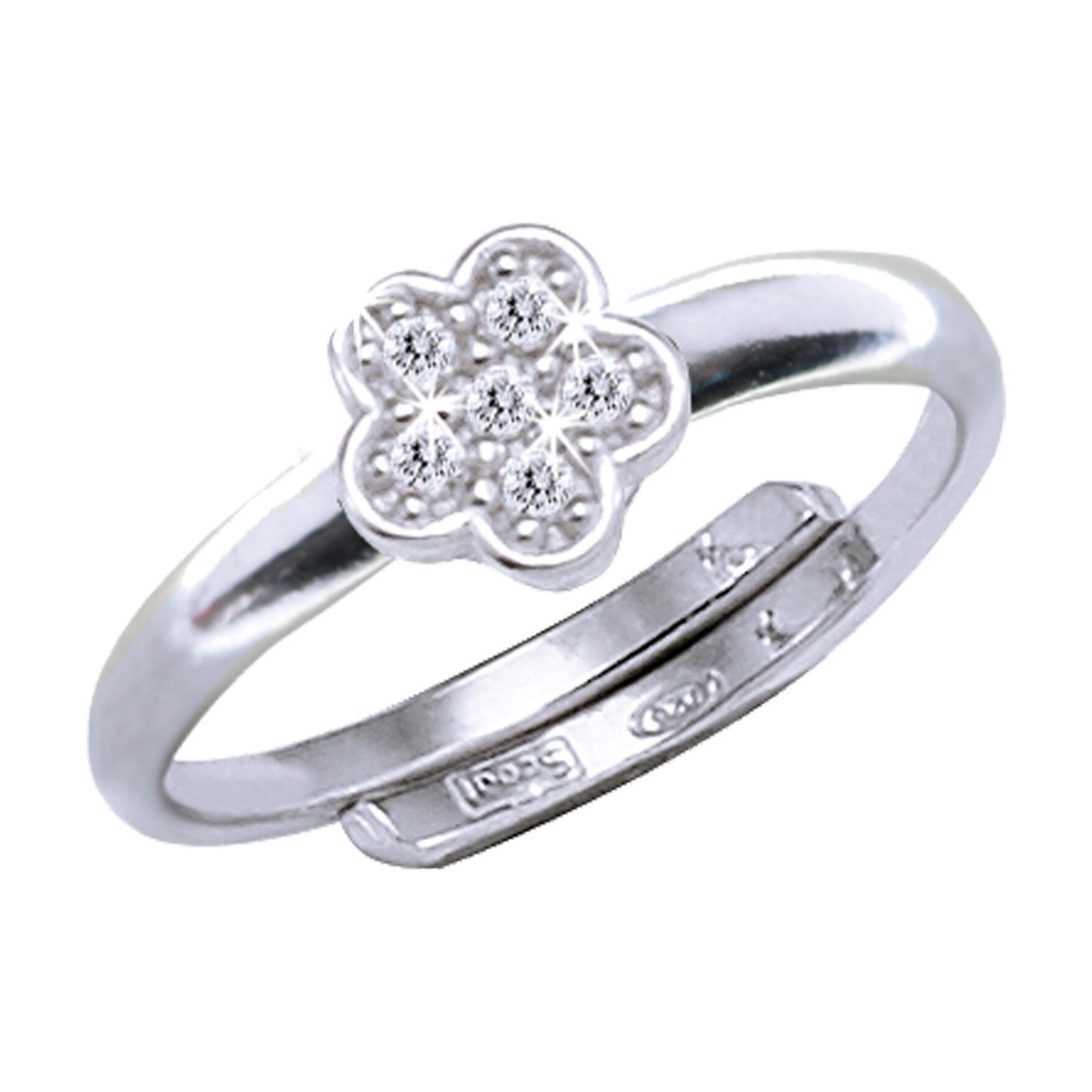 Ring 925/- Sterling Silber rhodiniert 0,60cm Zirkonia