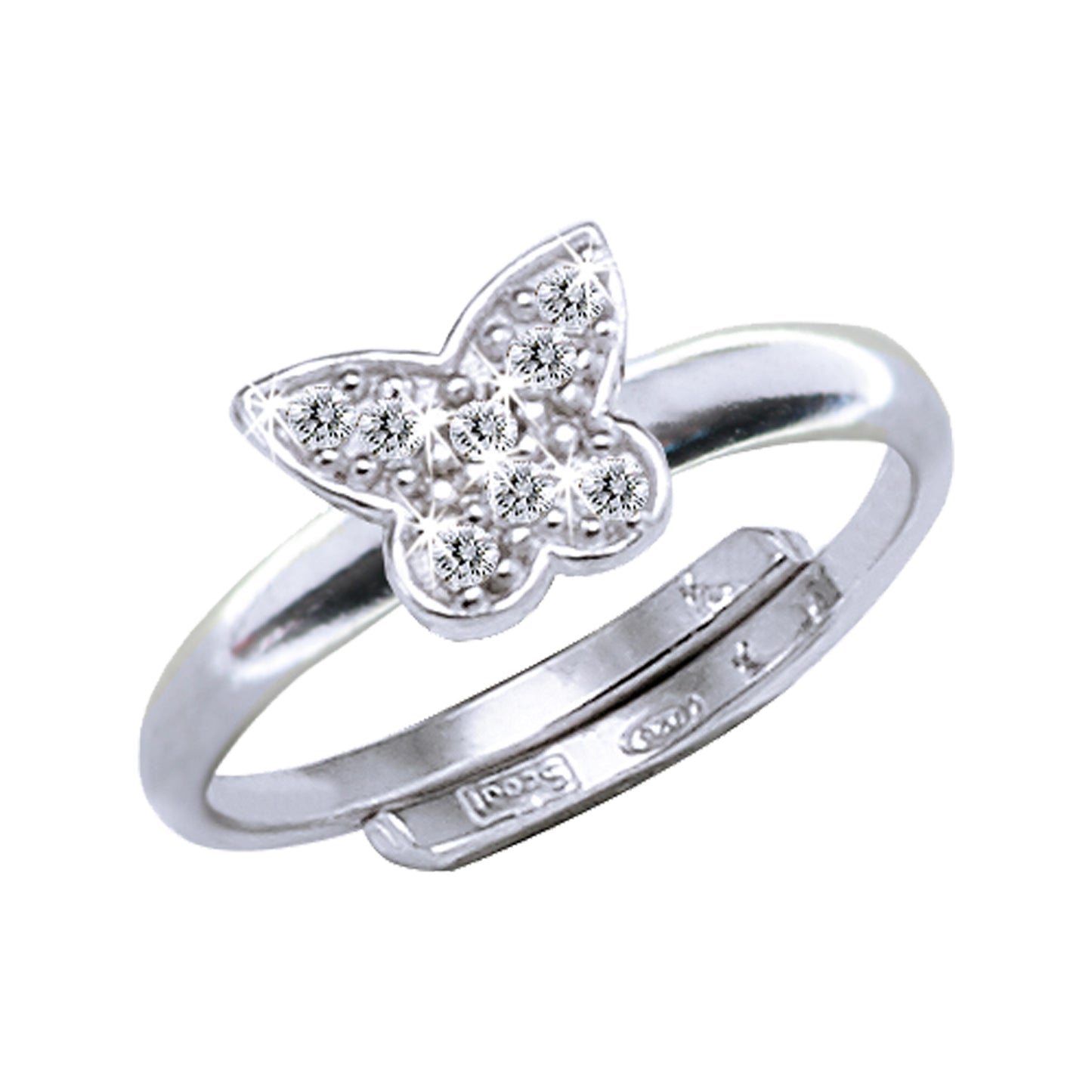 Ring 925/- Sterling Silber rhodiniert 0,60cm Zirkonia