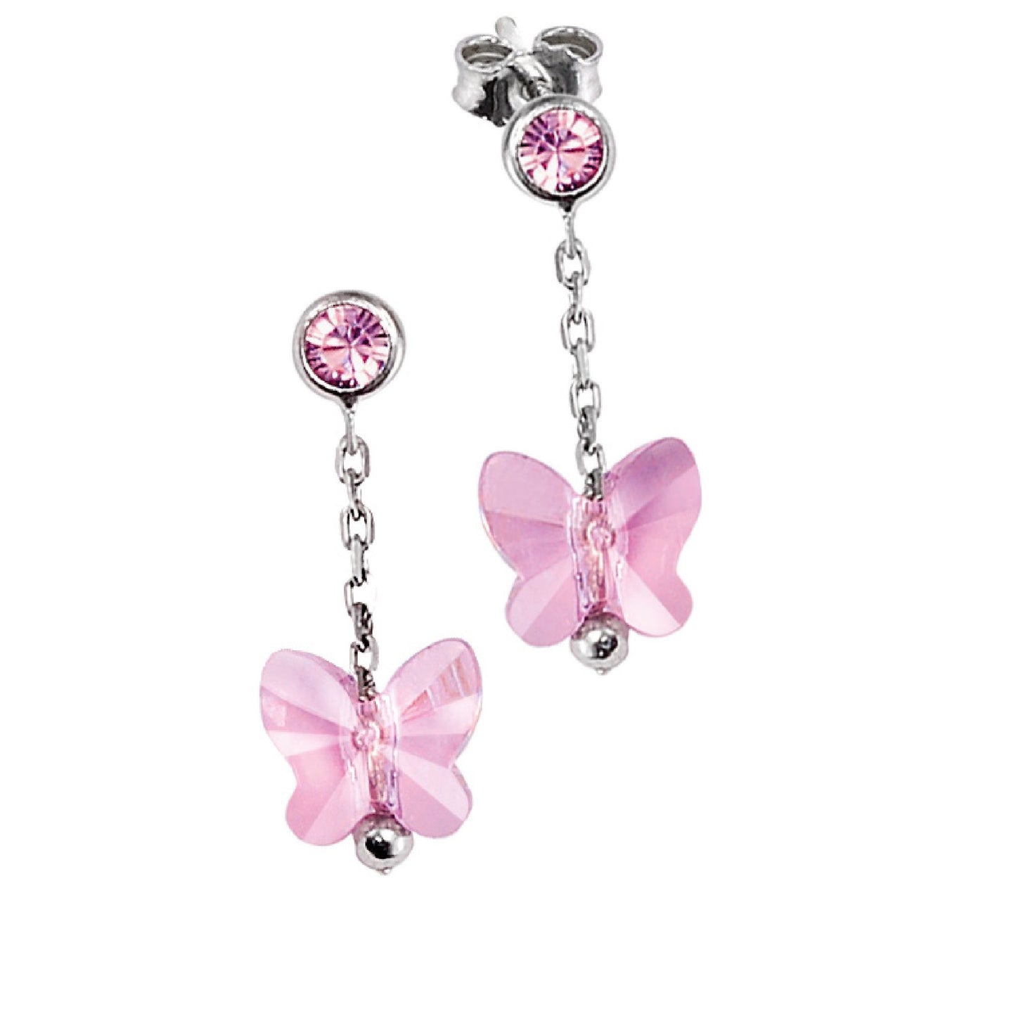 Ohrhänger 925/- Sterling Silber rhodiniert 2,40cm Kristall