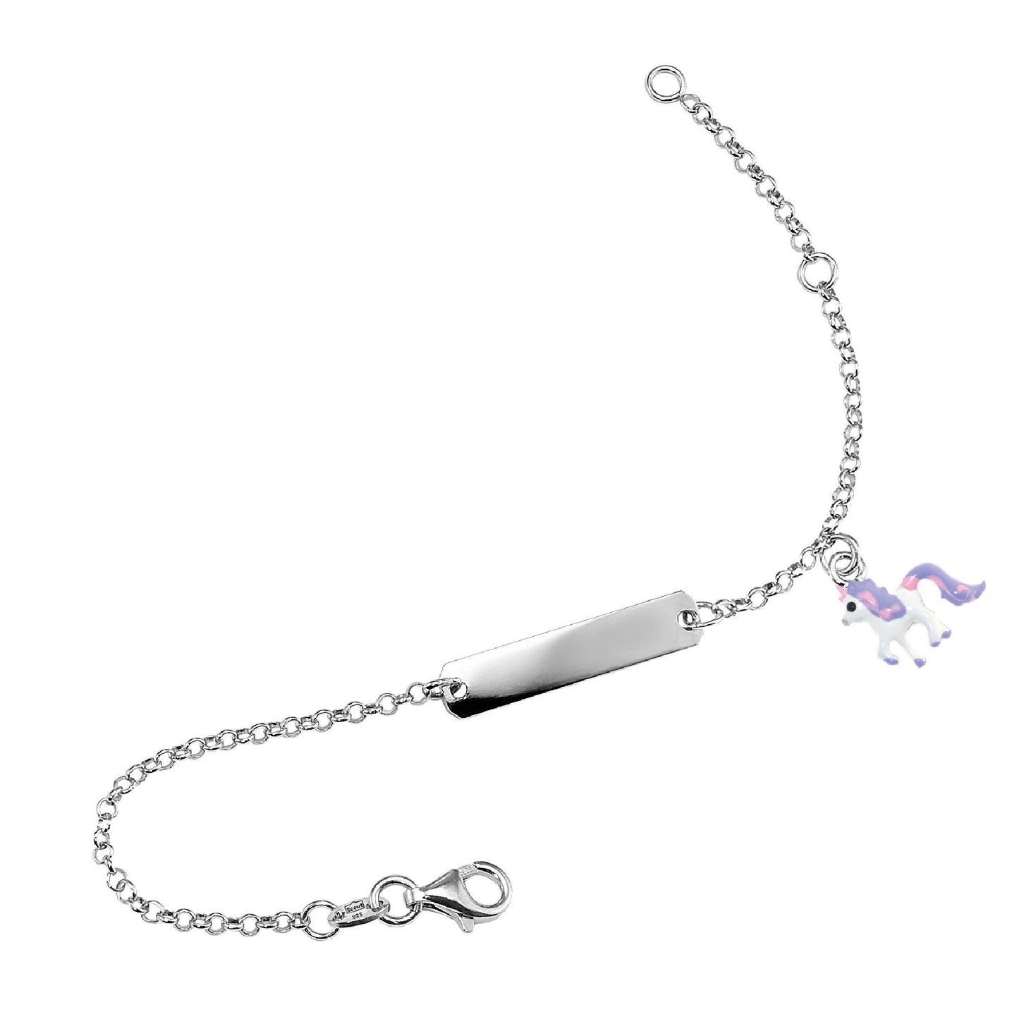 Armband Ankerkette 925/- Sterling Silber rhodiniert 14+3cm