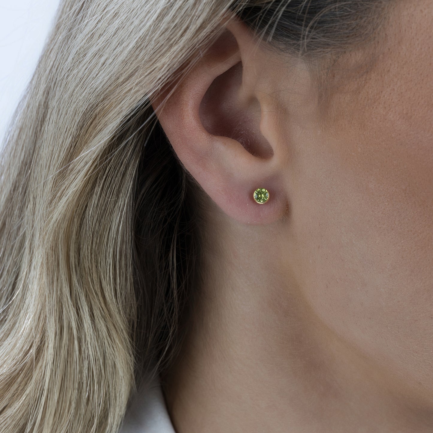 Ohrstecker 585/- Gold 0,4cm Peridot