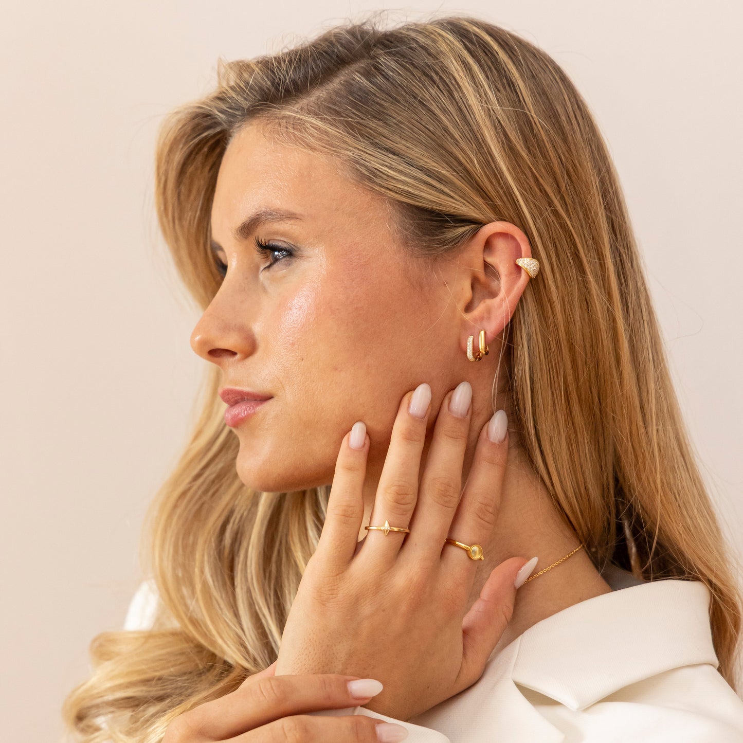 cai Ear Cuff 925/- Sterling Silber vergoldet 1,1cm Zirkonia